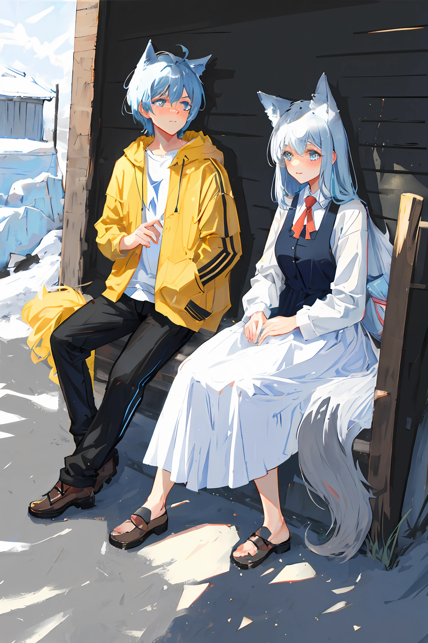 Male wolf vs female rabbit