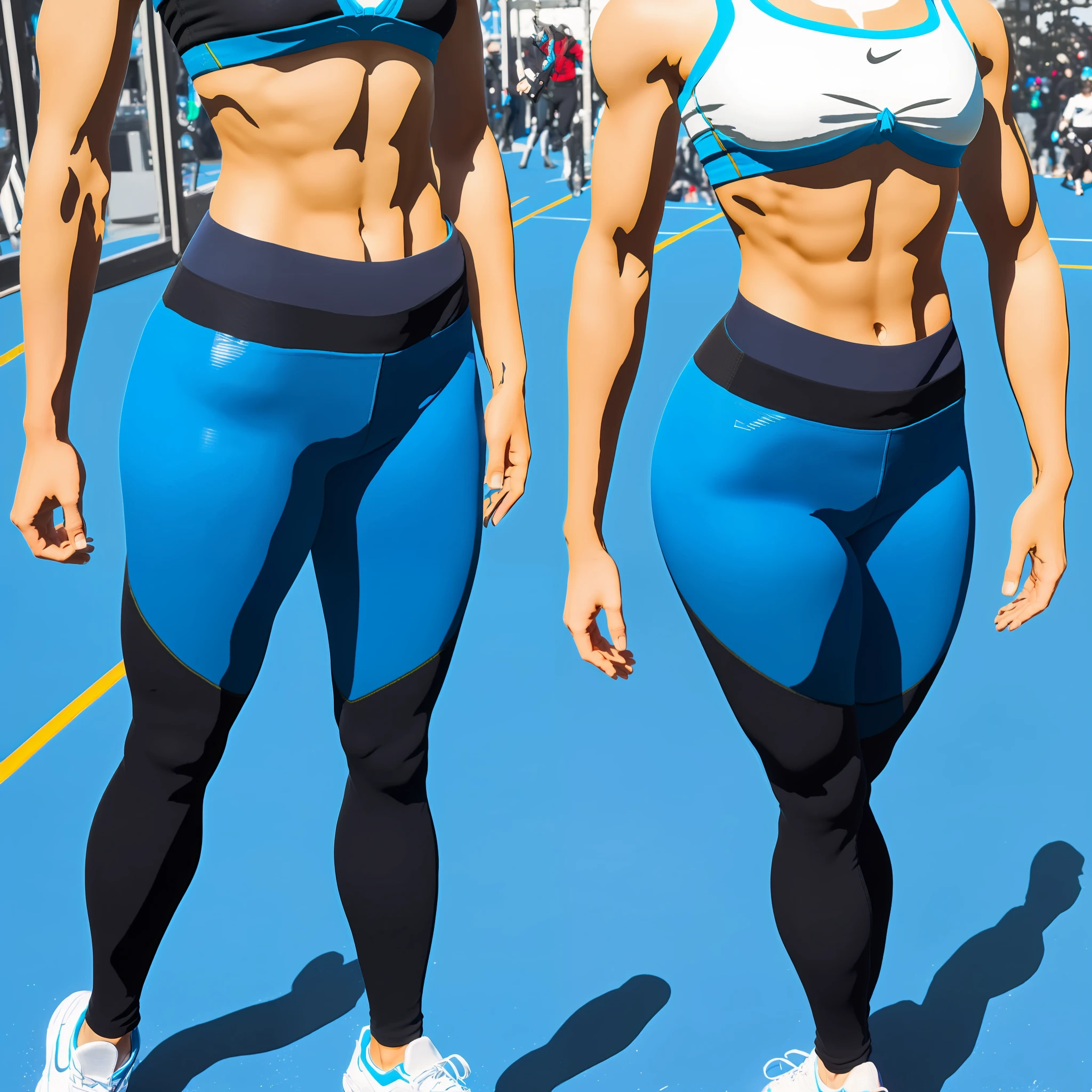 （Good quality，Clearer，photorealestic）Blue dark environment，Jeppard close-fitting tights twisted lines，Tight fit，Plump pectoral muscles，Show the world the strongest alpha temperament。