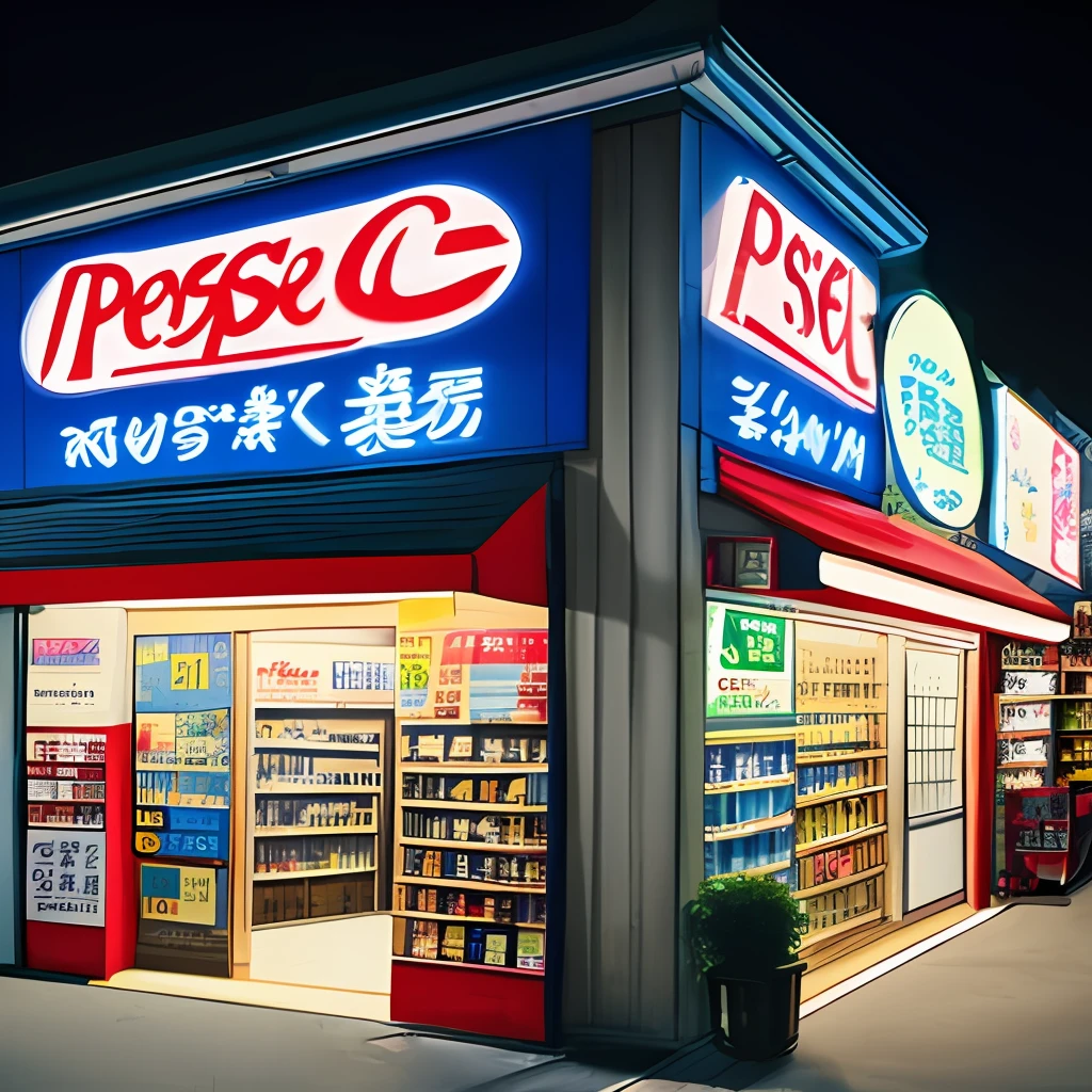 Japan convenience store Pepsi fd3s street night view
