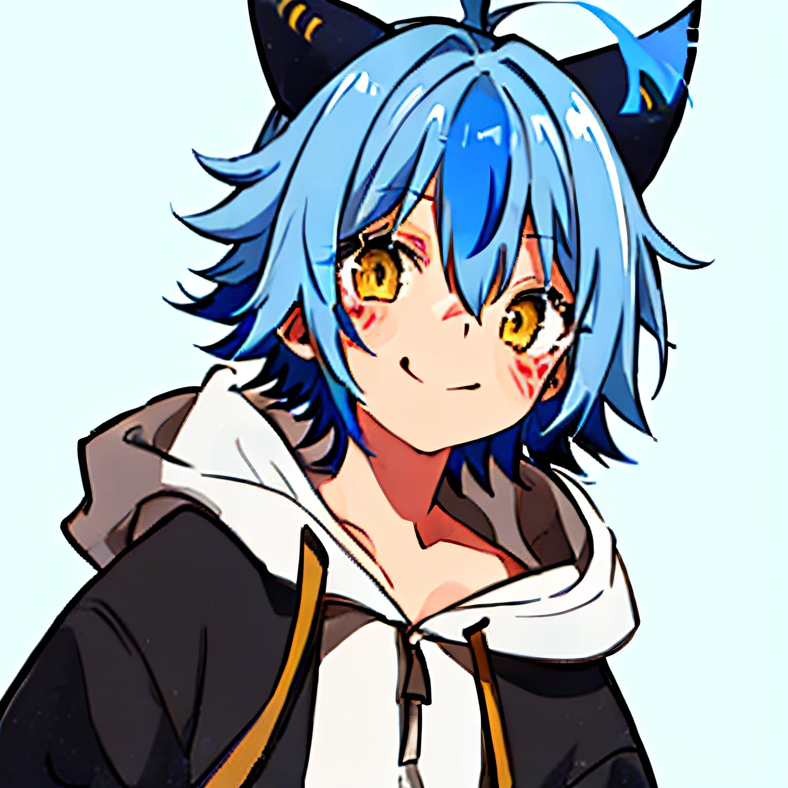 orange color hair,blue color eyes,cat ear,Shota,solo person,Celluloid --auto