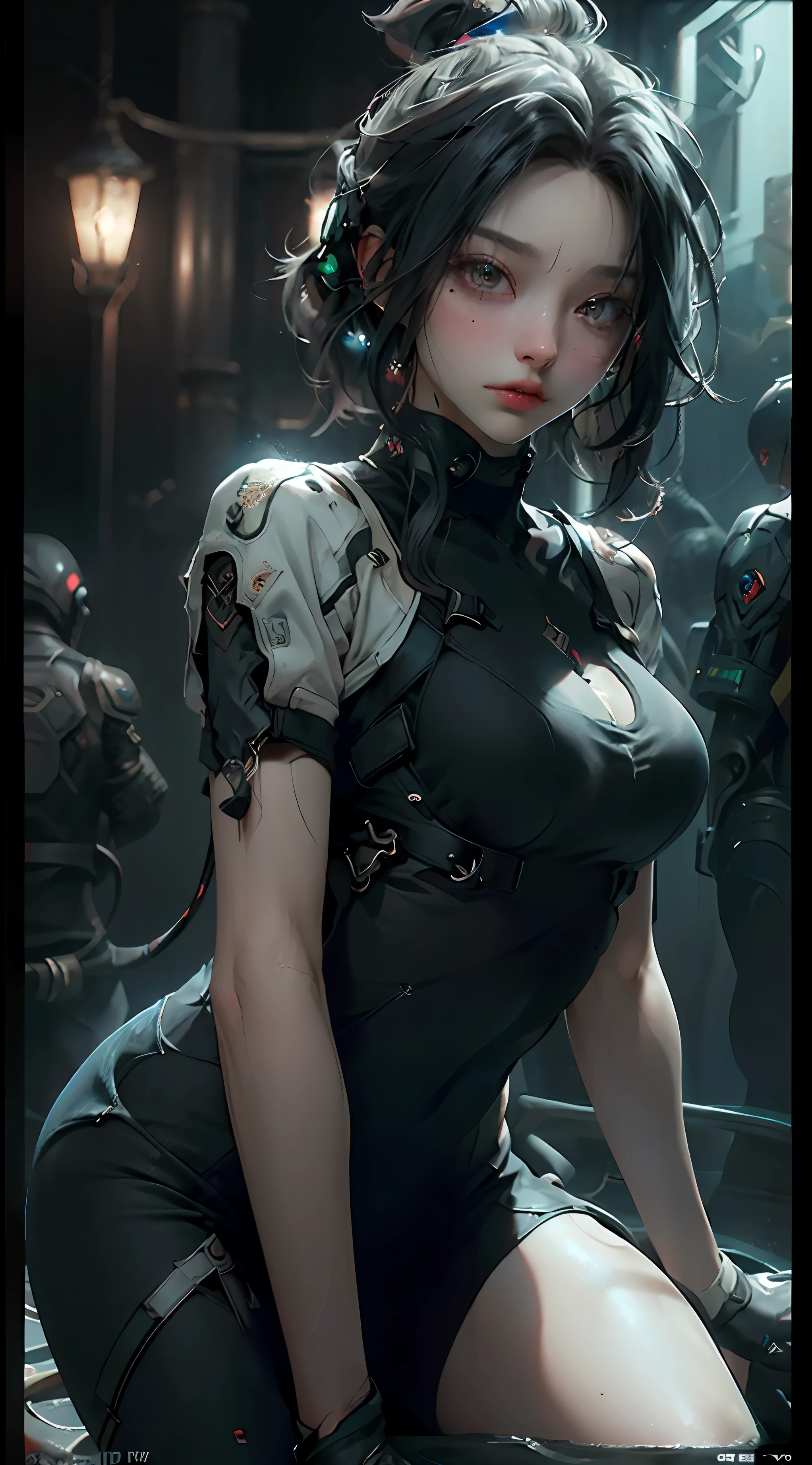 ((Best quality)), ((masterpiece)), (detailed:1.4), 3D, an image of a beautiful cyberpunk female,HDR (High Dynamic Range),Ray Tracing,NVIDIA RTX,Super-Resolution,Unreal 5,Subsurface scattering,PBR Texturing,Post-processing,Anisotropic Filtering,Depth-of-field,Maximum clarity and sharpness,Multi-layered textures,Albedo and Specular maps,Surface shading,Accurate simulation of light-material interaction,Perfect proportions,Octane Render,Two-tone lighting,Wide aperture,Low ISO,White balance,Rule of thirds,8K RAW,