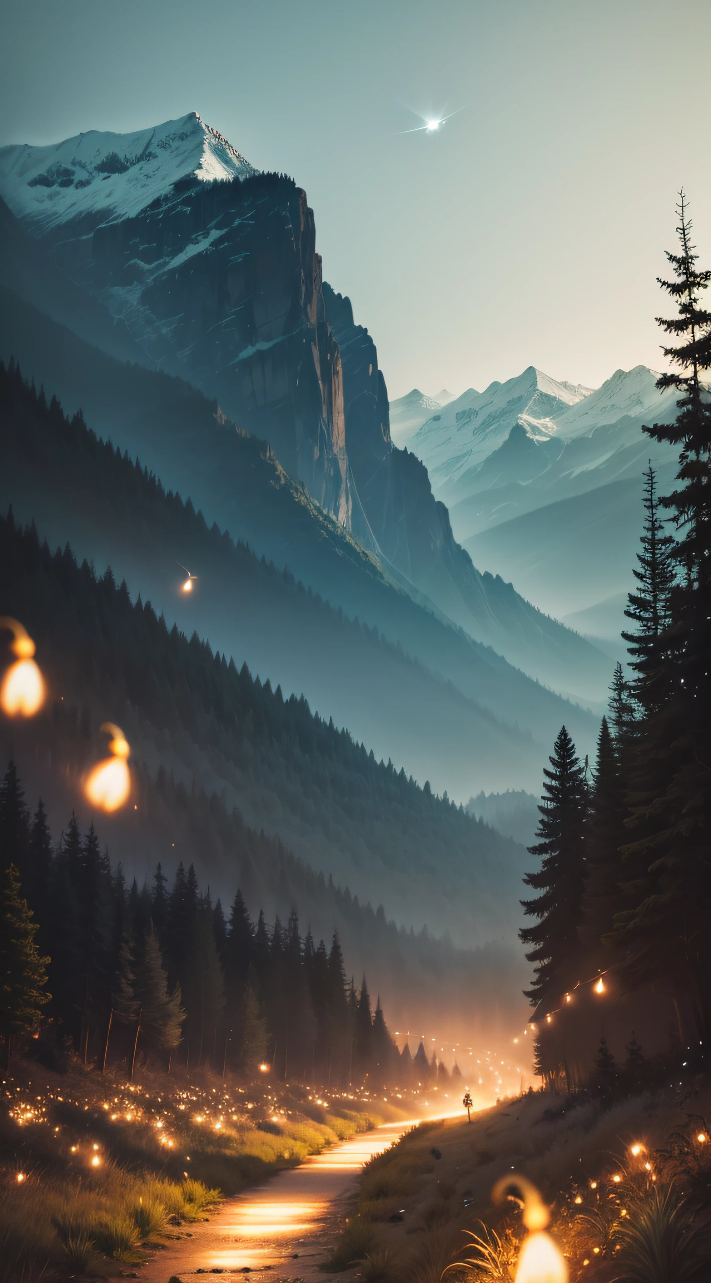 Fireflies all over the mountains