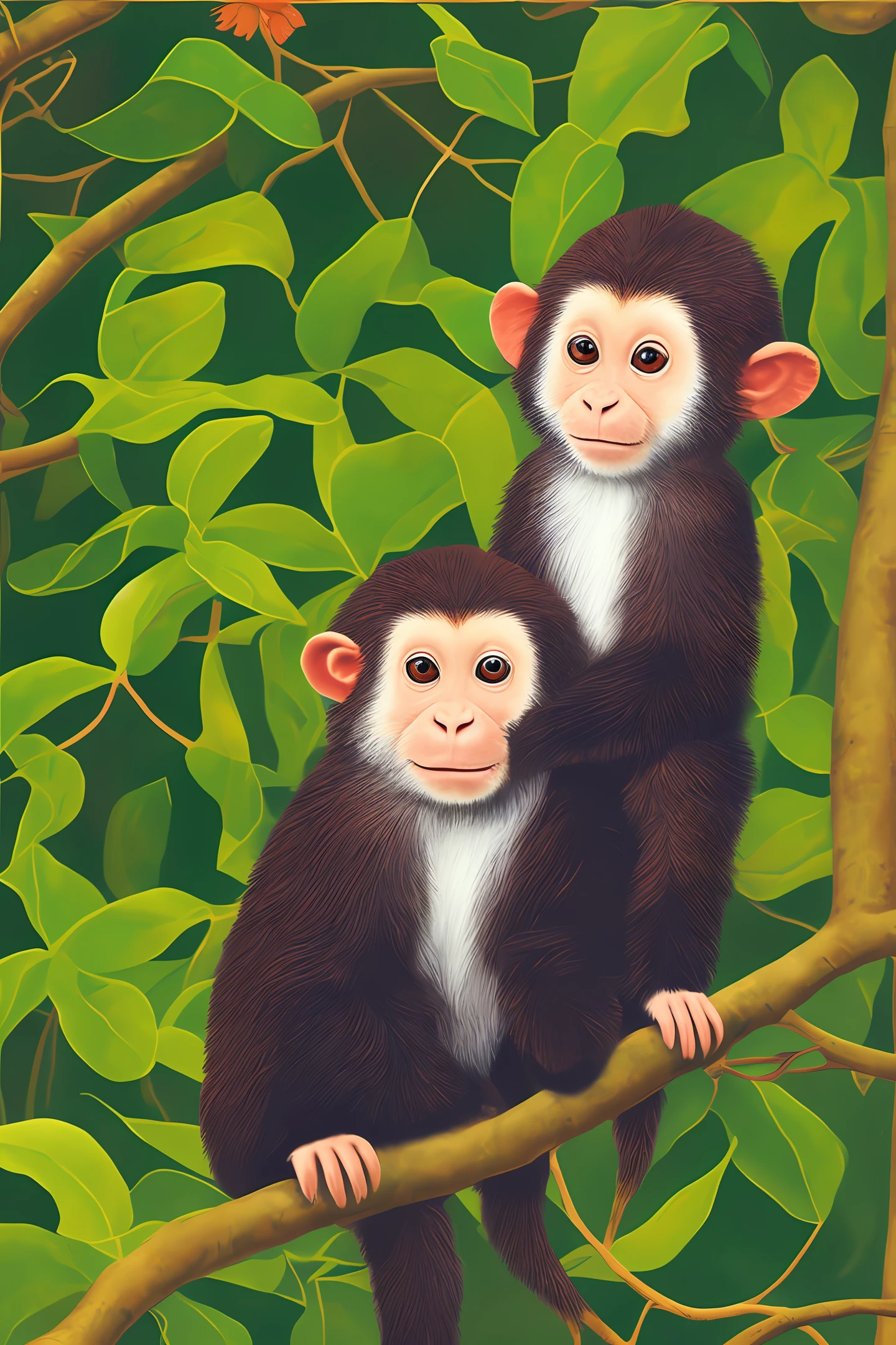 Little red capuchin children's illustration