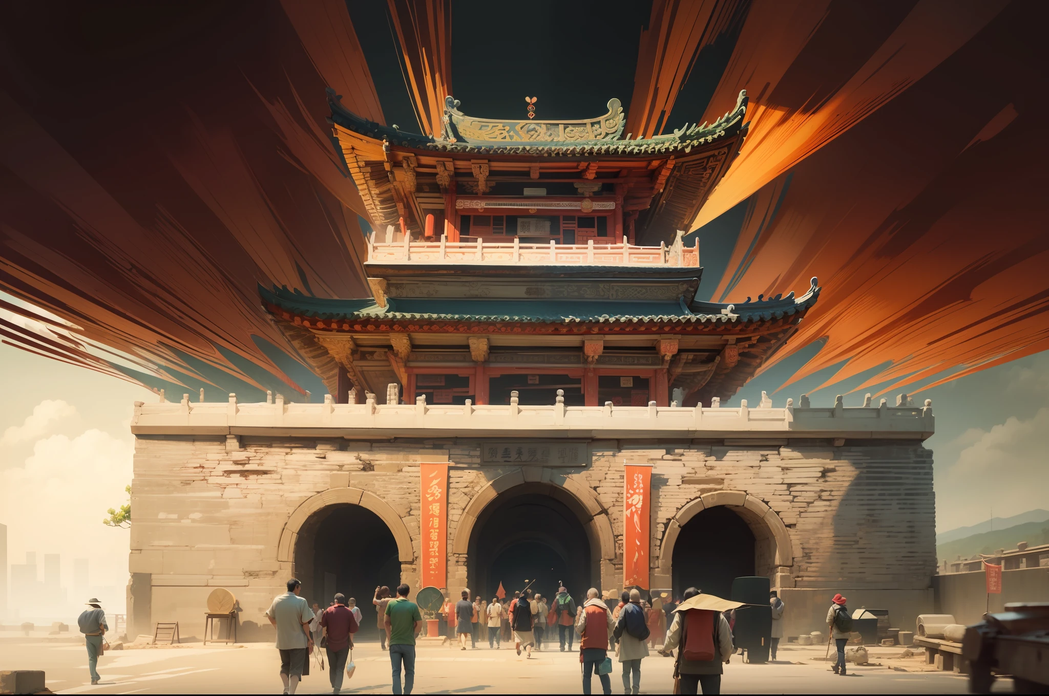 cartoony,Ancient Chinese architecture