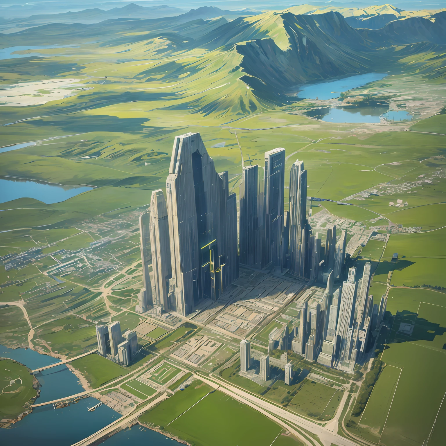 ((Painting style:Rich and beautiful,The atmosphere is magnificent)、(feels:Dreamy and mysterious,Magnificent))、City on the Clouds、Angle top-down、Hurricane long roll、Forest valley、Quiet、gracefulness、𝓡𝓸𝓶𝓪𝓷𝓽𝓲𝓬、flowy,Tech City --auto