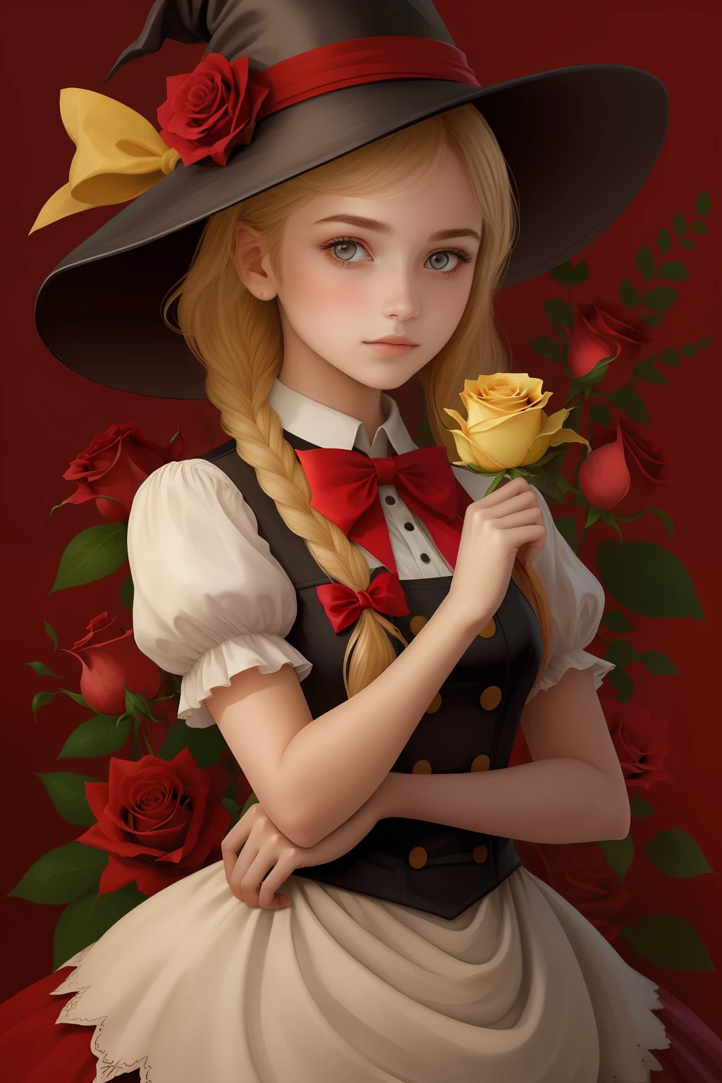 A girl holds a rose magazine cover