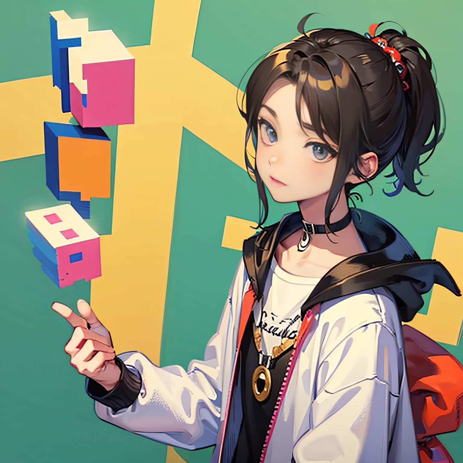 Pixel art、、jung、male people, magic --auto