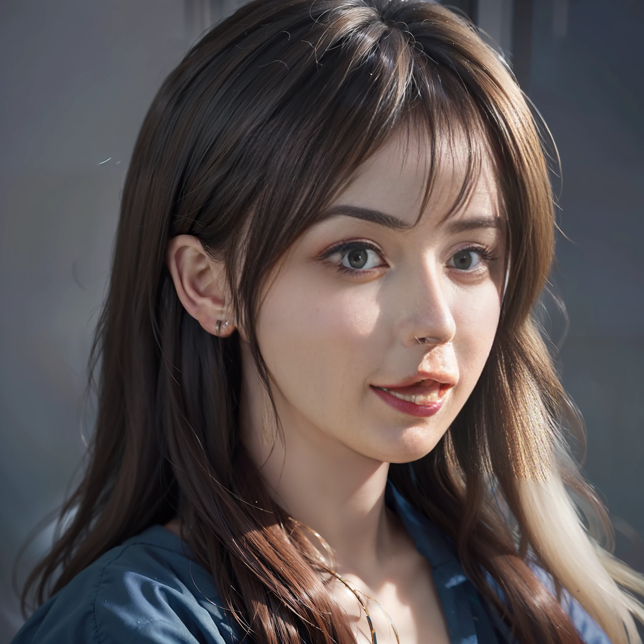 Hyperrealist portrait of female by david hockney and alphonse mucha,fantasy art, photo realistic, dynamic lighting, artstation, poster, volumetric lighting, very detailed faces, 4 k, award winning,, 1girl, in the dark, deep shadow, low key,cowboy shot,(official clothing:1.4) ,long hair,white hair,