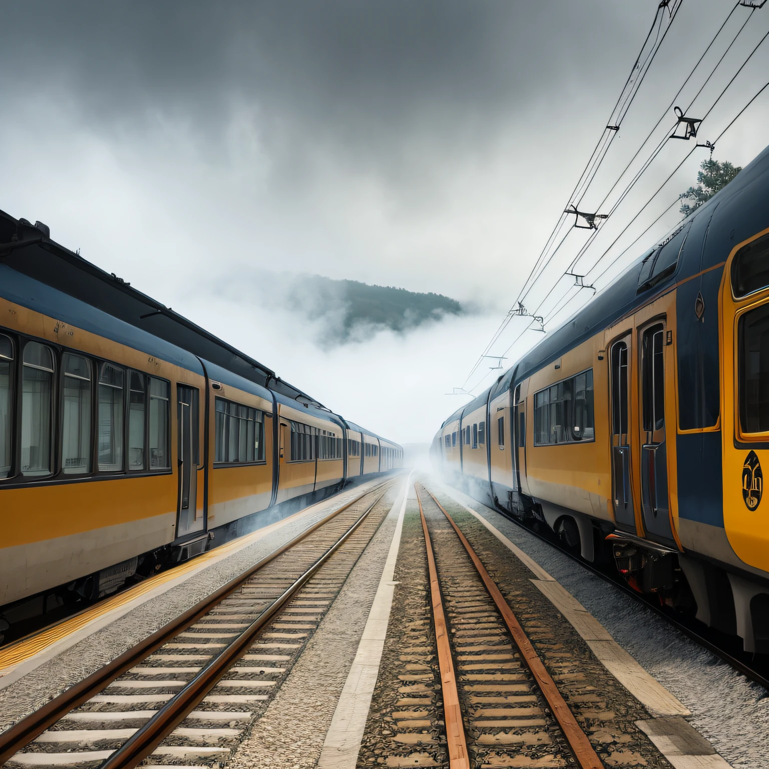 A low-angle shot of the mournful train whistle, surrounded by a misty backdrop, evoking a sense of departure and longing.