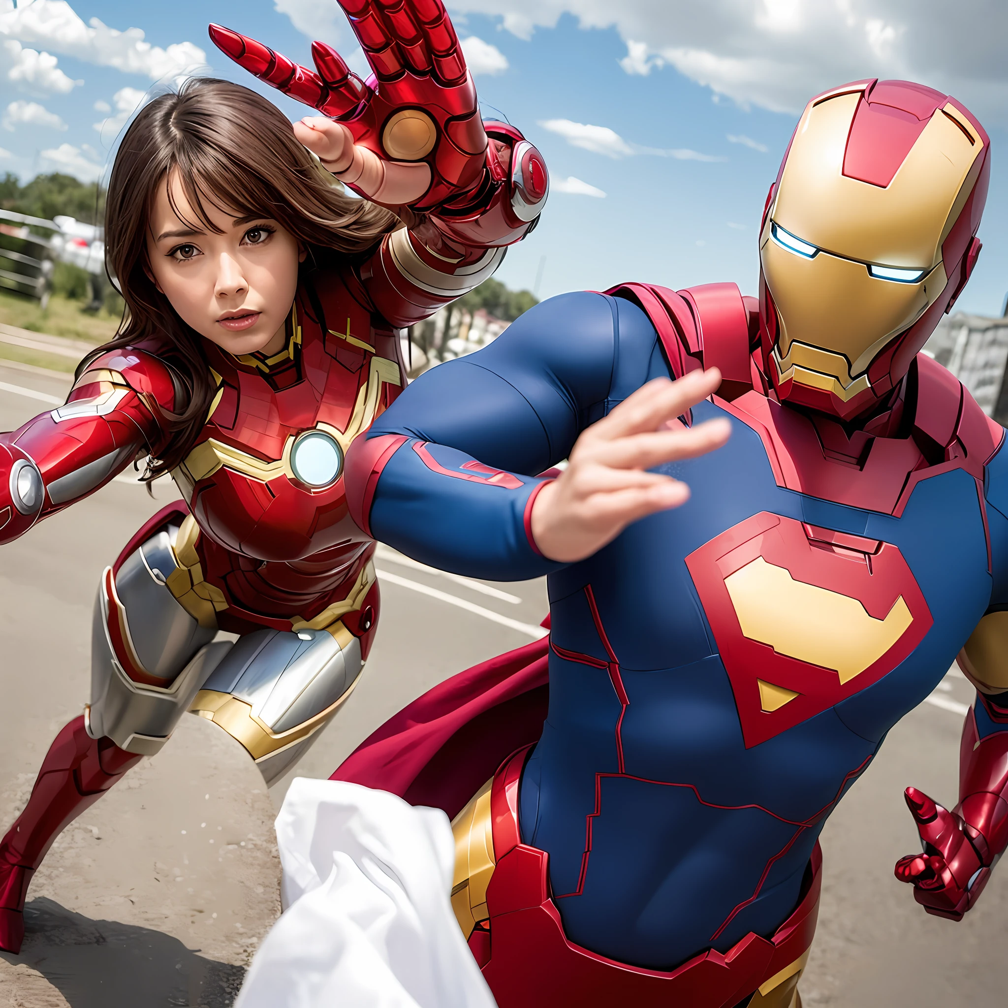 Iron Man and Supergirl --auto