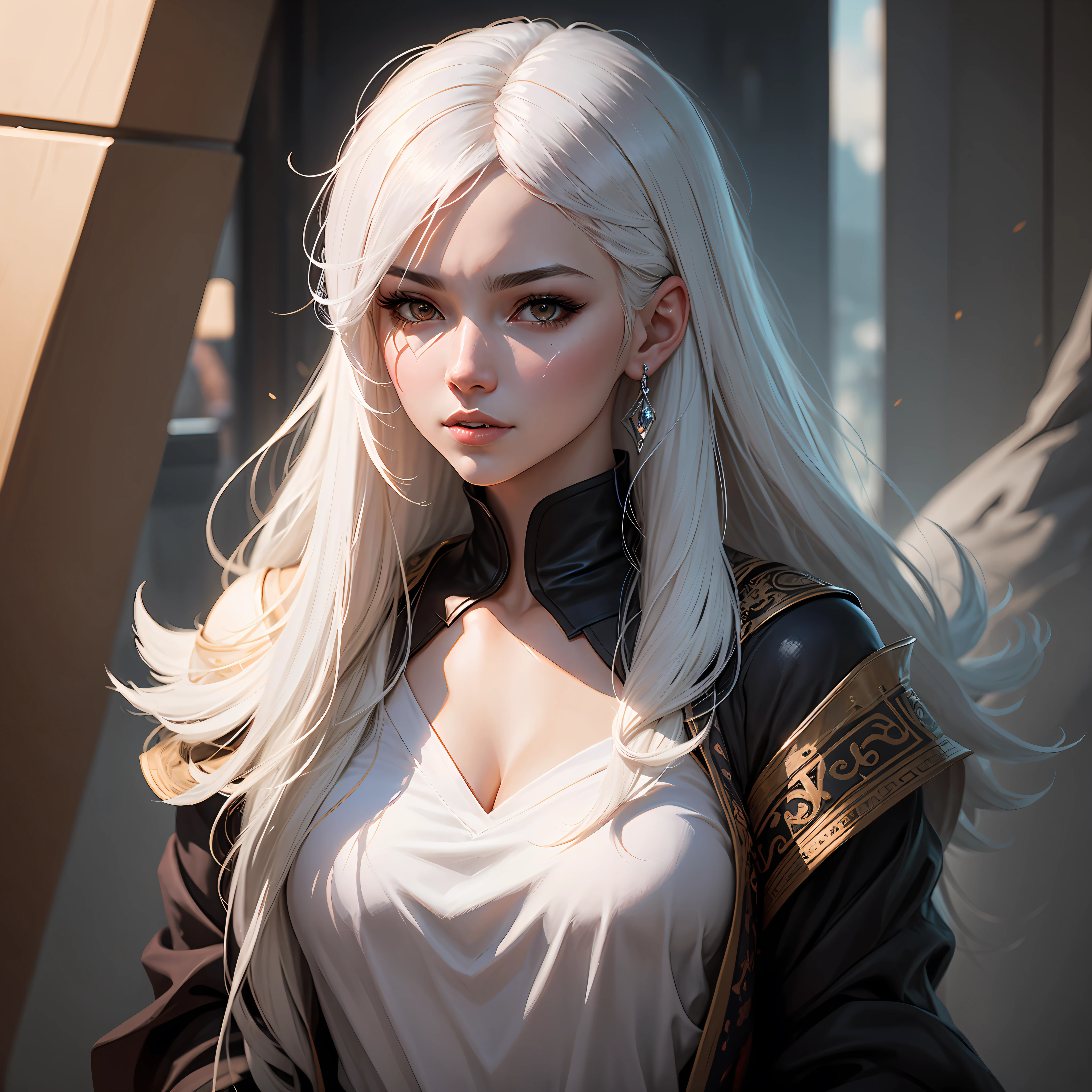 a close up of a woman with white hair and a white mask, beautiful character painting, guweiz, artwork in the style of guweiz, white haired deity, by Yang J, epic exquisite character art, stunning character art, by Fan Qi, by Wuzhun Shifan, guweiz on pixiv artstation --auto