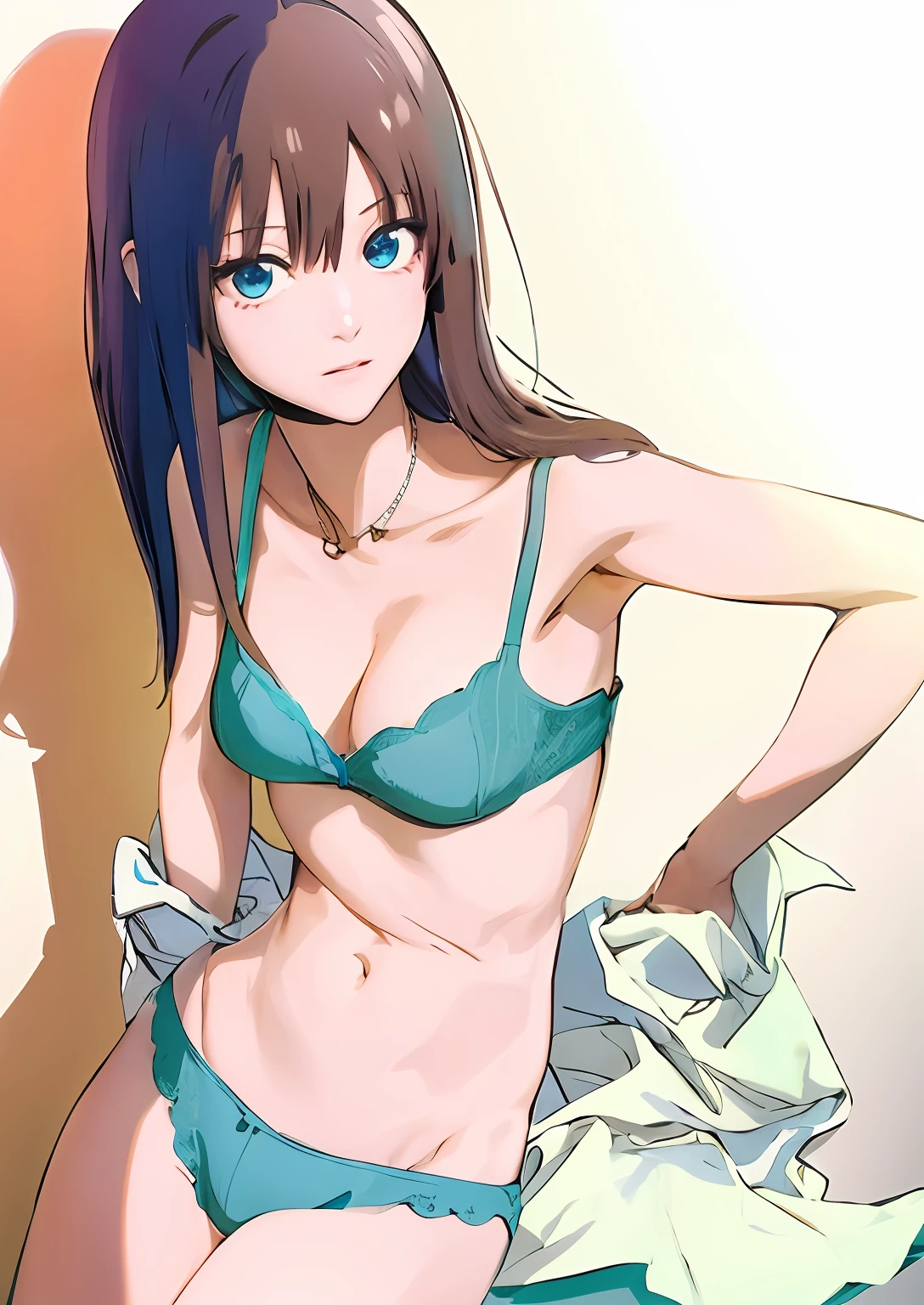 anime girl in a bikini and panties posing for a picture, Seductive Anime Girl, anime moe art style, (Anime Girl), charming anime girls, Ecchi anime style, made with anime painter studio, rin shibuya from idol master, attire: bikini of