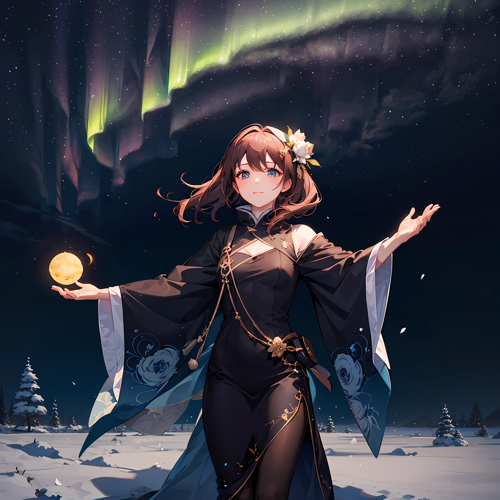 In these six years, we have seen her grow，Now, under the aurora, we are watching the girl go away，It's like saying goodbye to her，It's also like seeing the beginning of a new story。 --auto