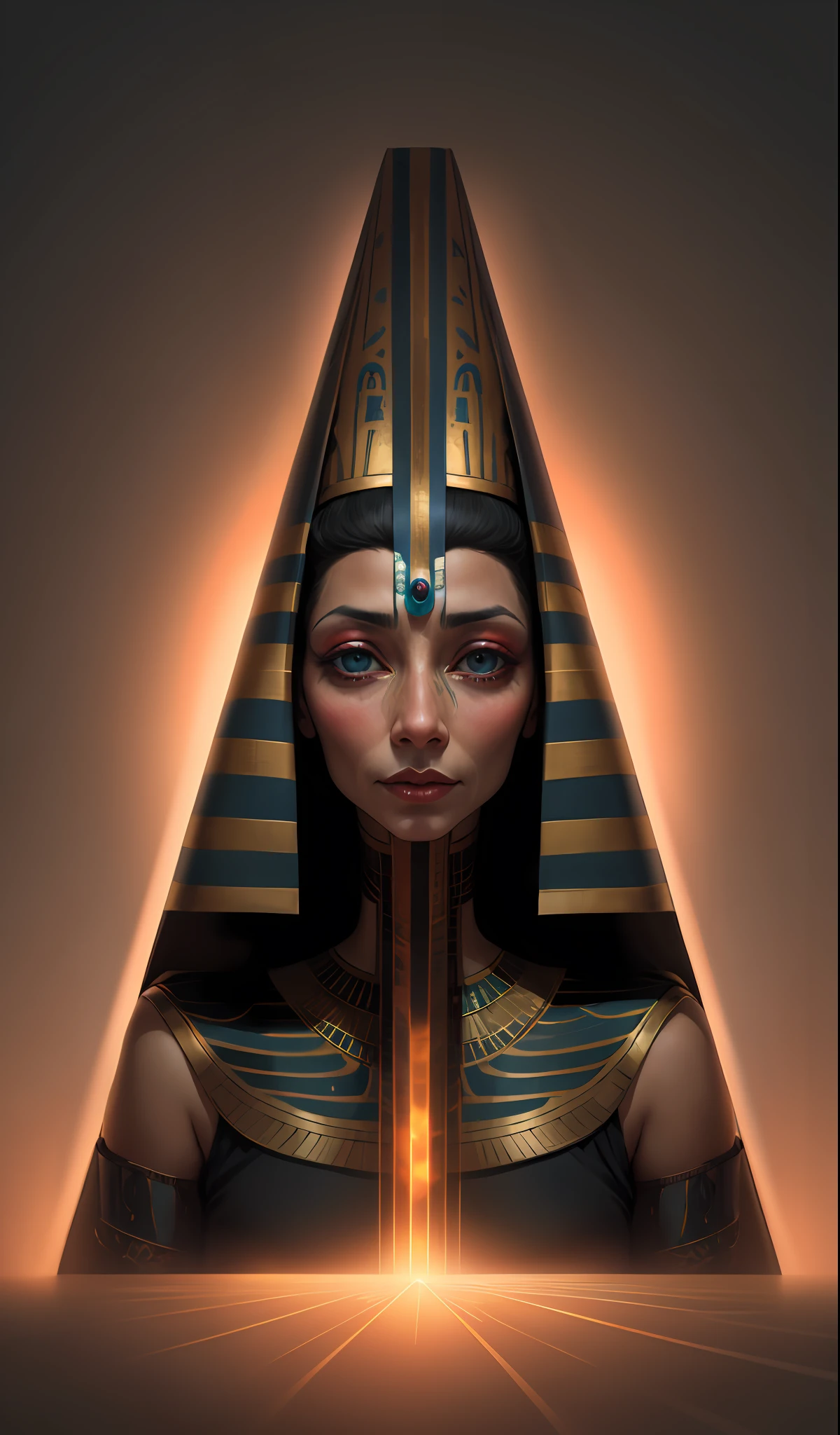 Old Egyptian AI woman,
Psychedelic magic