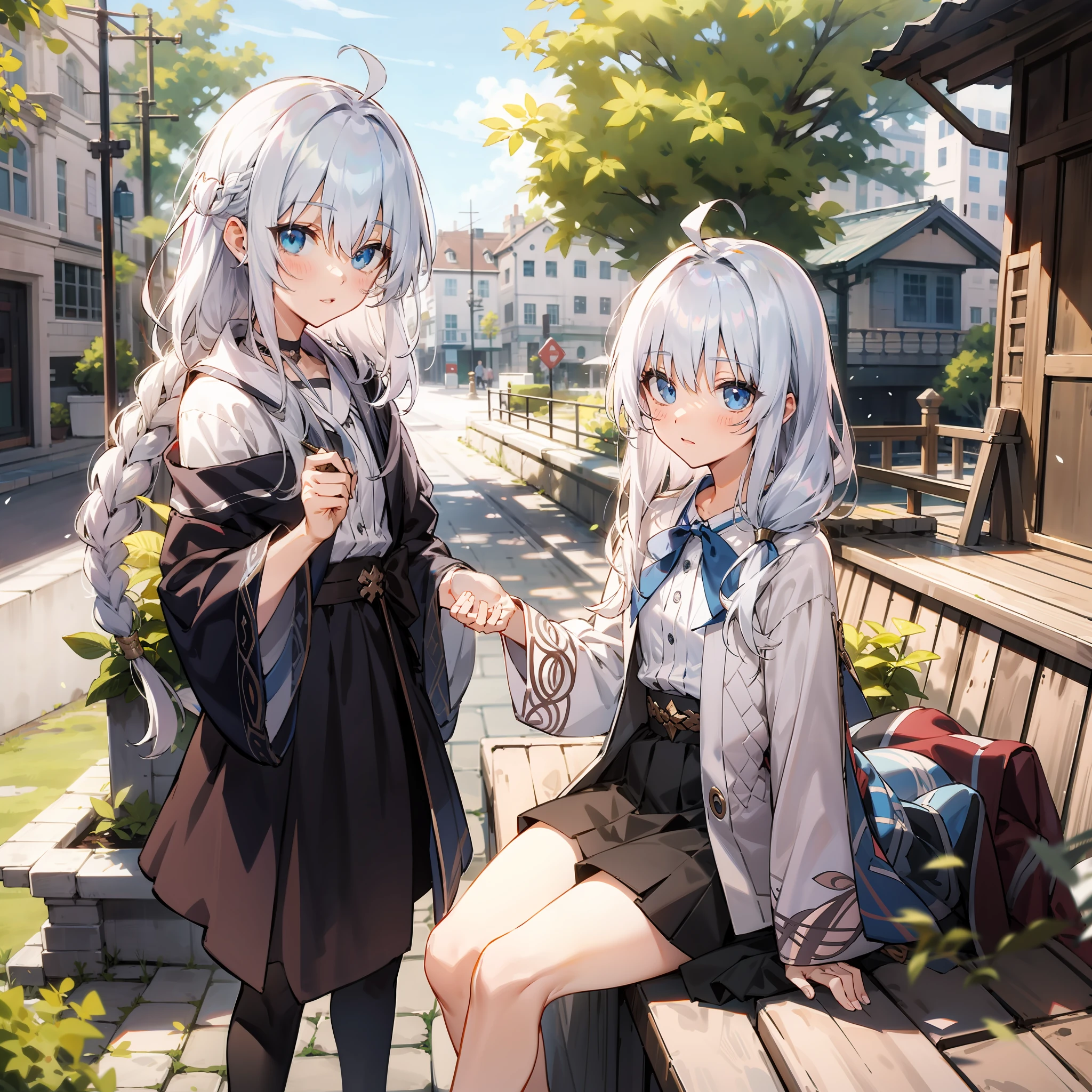 animesque,JK,white color hair,Lori