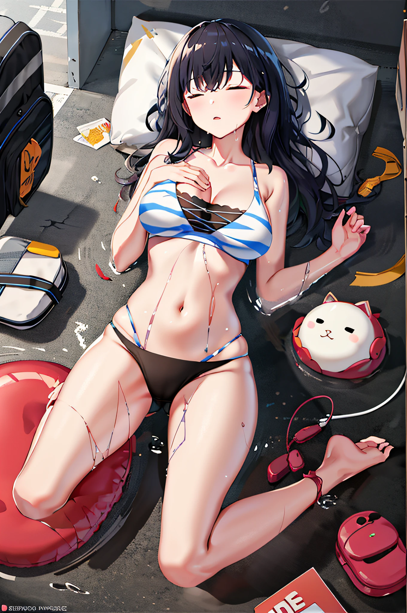 ((Sleeping little sister)), realisticlying, best quailty, (((((Light rope clothing: 1.5)))), ((Ultra high leg underwear)), (string)))), (Ultrathin)))), full bodyesbian, (Large breasts), (20 yrs), ((White laces: 1.5)), (Chest dew: 1.9)))), (Full body soaked: 1.8))))), (((((Open legs: 1.8))