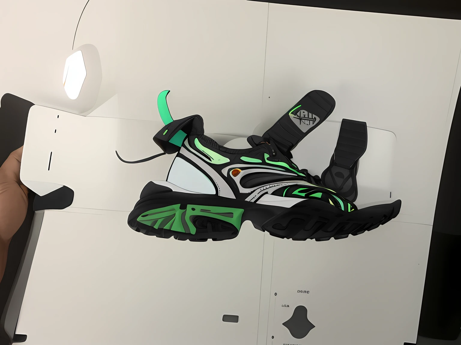 sneaker design, whole shoe is in picture, inflatable future shoes, athletic sneakers, sandals, Running shoes, full colour print, 3d product, tech wear!!!, size 1 0, a full-color airbrushed, Polychromatic, computer generated, duck shoes, stylish shoe design, battle shoes,sandals
