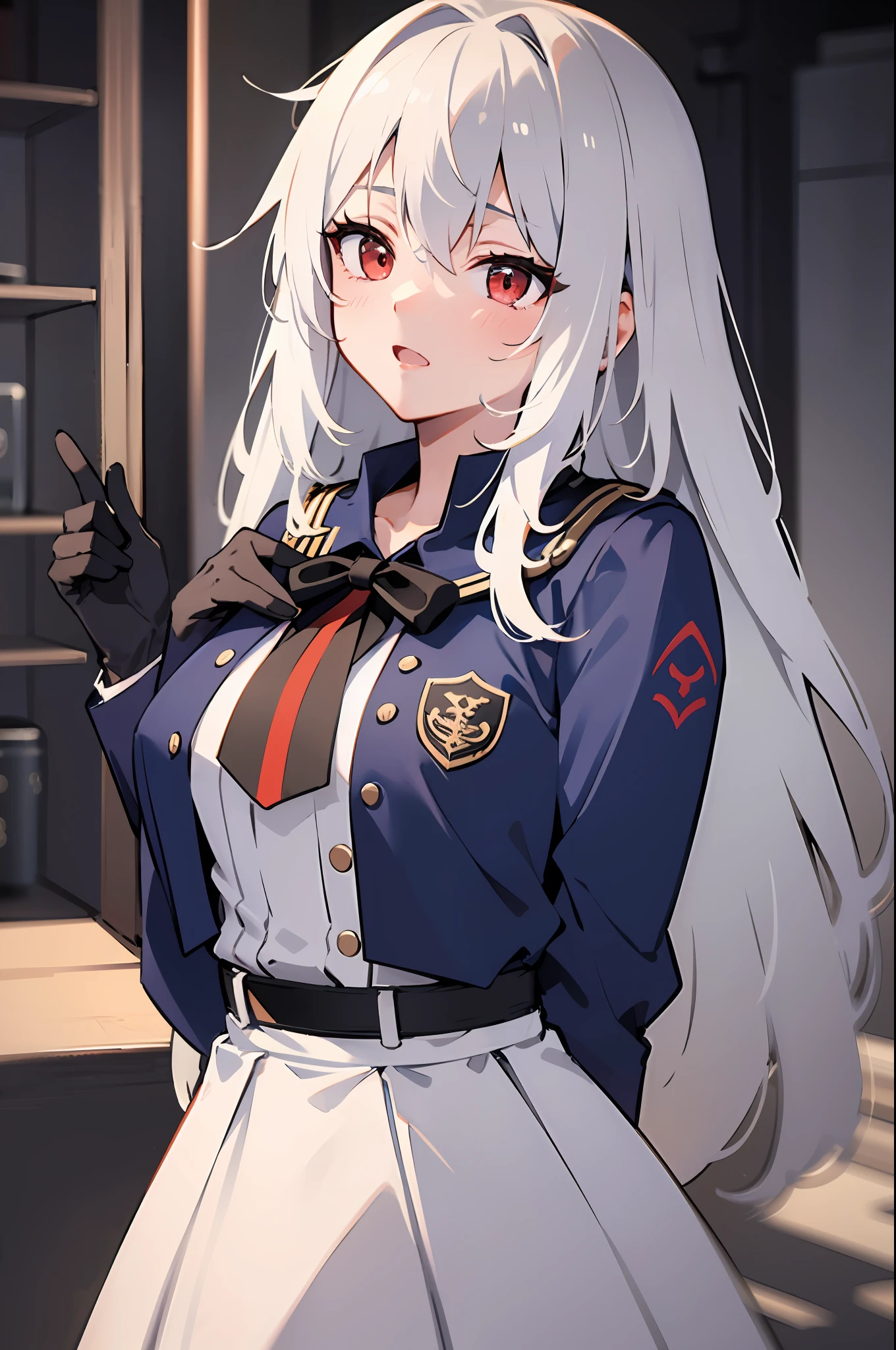 Anime girl in uniform with a sword in her hand - SeaArt AI