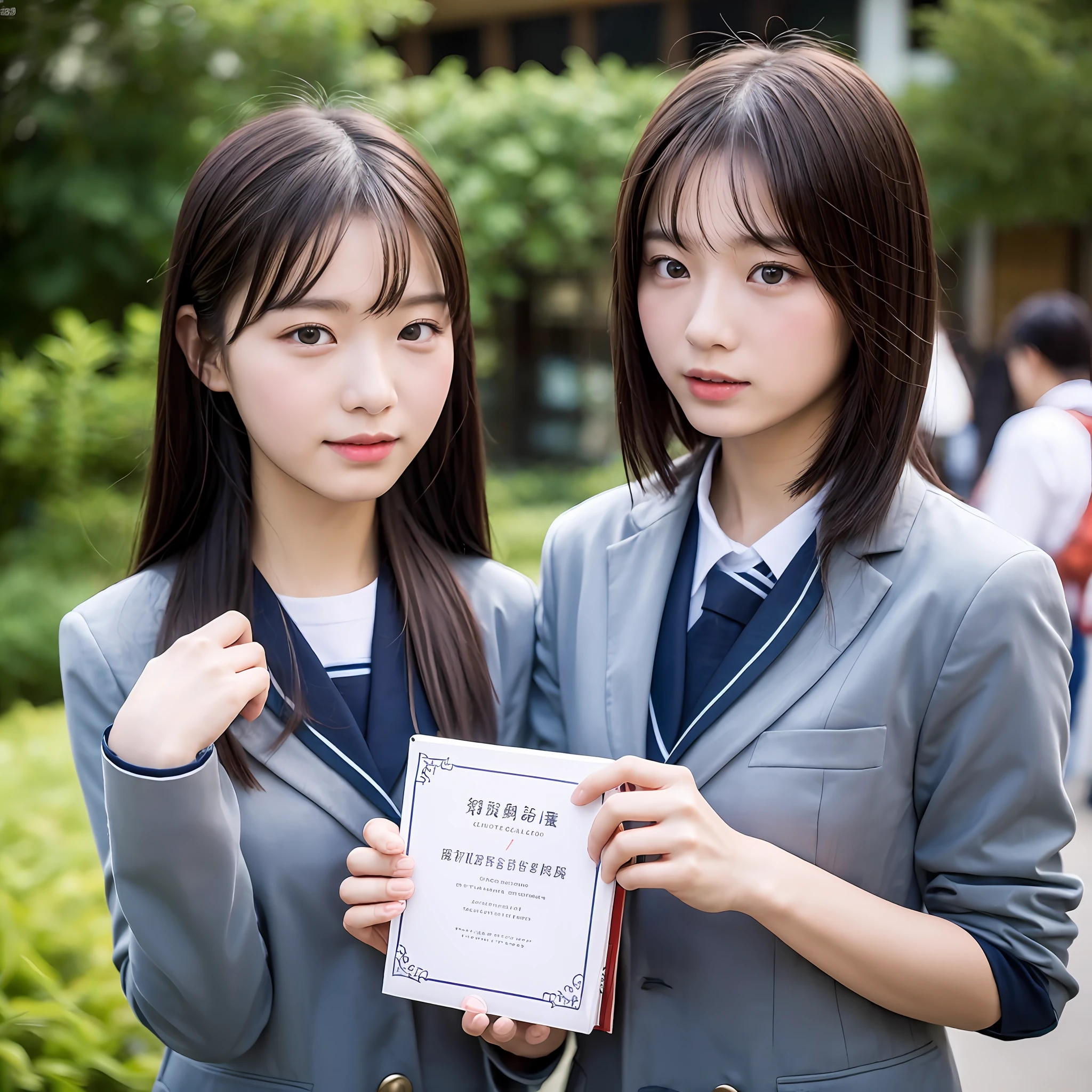 超高分辨率， best quailty， The photograph， 16k， （realisticlying： 1.2）， 16 yaers old，Male high school students，Wearing the uniform of Chengdu No. 7 Middle School，Holding a book，Good facial features，Look ahead，It is located in the campus of Chengdu No. 7 Middle School --auto