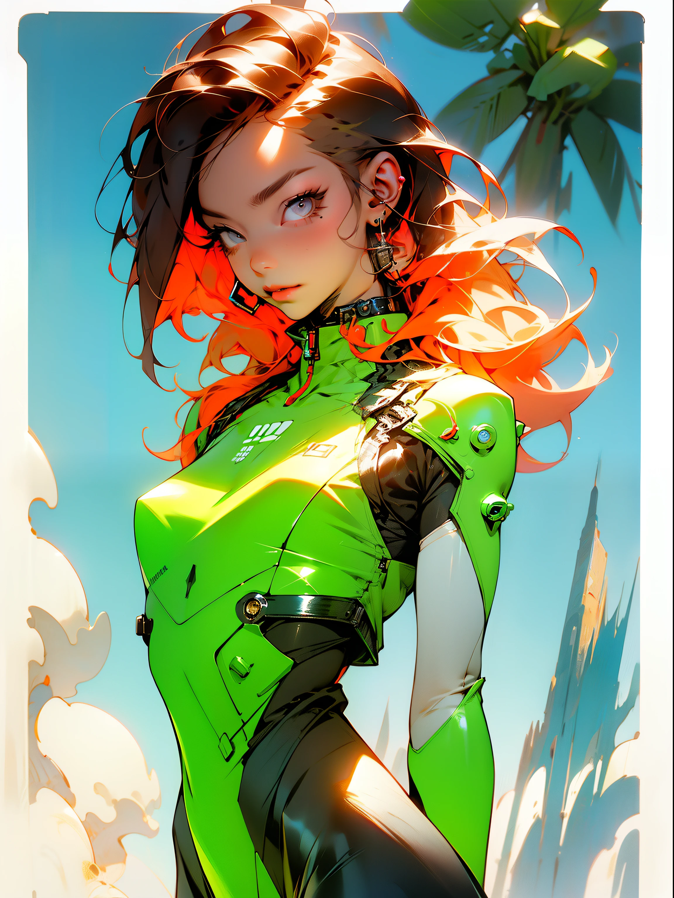 ((Best quality)), ((masterpiece)), (detailed: 1.4), (Absurd), light-skinned ta with micro bikini, Genesis evangelion neon style clothing, 2 piece clothing, colored hair, tattoo on arms, cybernetic hand, pastel, centered, scale to fit dimensions, HDR (High Dynamic Range),Ray Tracing,NVIDIA RTX,Super-Resolution,Unreal 5,Subsurface dispersion, PBR texture, Post-processing, Anisotropic filtering, Depth of field, Maximum clarity and sharpness, Multilayer textures, Albedo and specular maps, Surface shading, Accurate simulation of light-material interaction, Perfect proportions, Octane Render, Two-tone lighting, Wide aperture, Low ISO, White balance, Rule of thirds, 8K RAW, crysisnanosuit