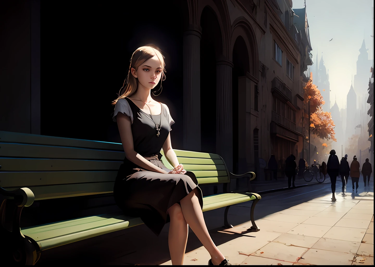 A masterpiece ultrarealistic ultra detailed full body portrait of a very beautiful swedish girl, sitting on a park bench, daytime, city park setting, massurrealism. medium shot, intricate, elegant, sexy, revealing, by stanley artgerm lau, wlop, rossdraws, james jean, andrei riabovitchev, marc simonetti, light by julie bell, ismail inceoglu, porcelain skin. global illumination.