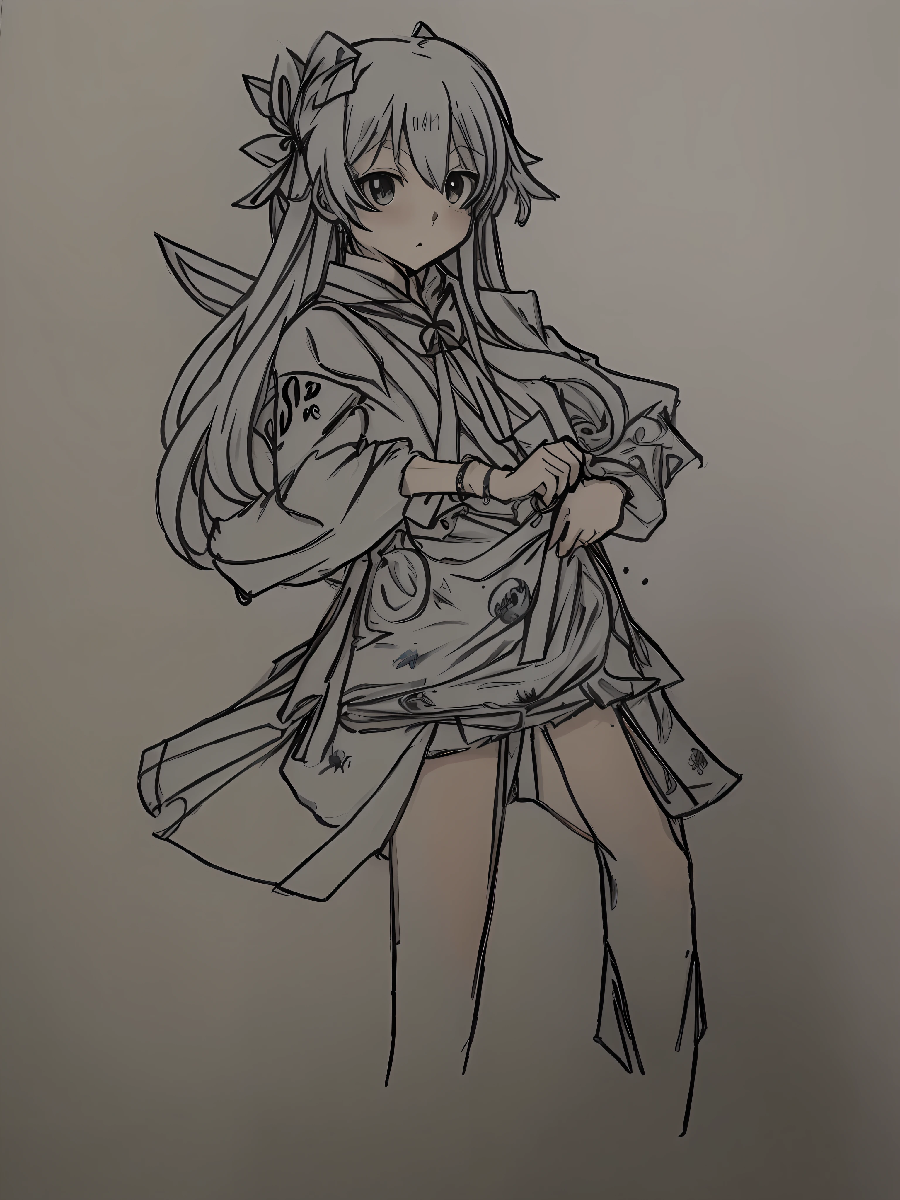 Kizi, , Anime Paintings, Anime moe art style, from touhou, anime figure, as an anime character, comic drawing, anime style drawing, anime shading), animemanga girl, An anime girl, touhou character, japanese anime artist drawn, chromatically,The black dot on the bottom of the hand is blood, and on the right side of the right hand is the bracelet, Blue bicolor,Redraw the chin without being too sharp