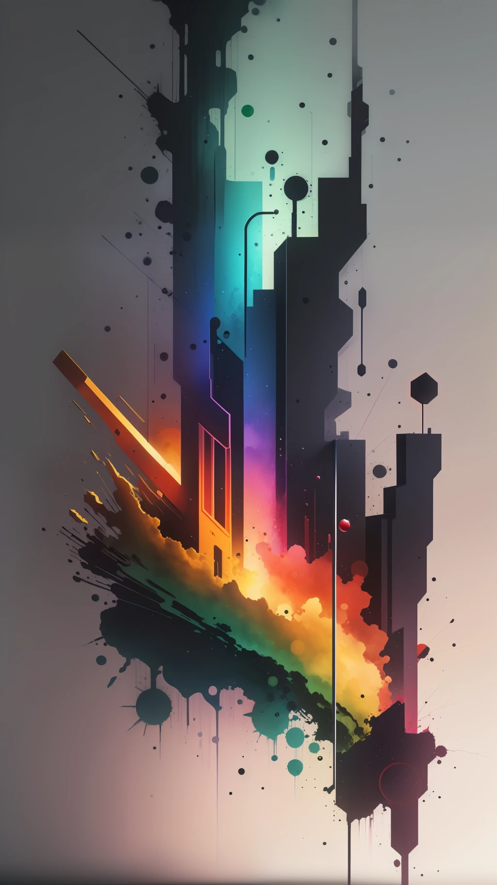 3d watercolor abstract,dark background,high resolution,high quality,colorful,green,red,blue