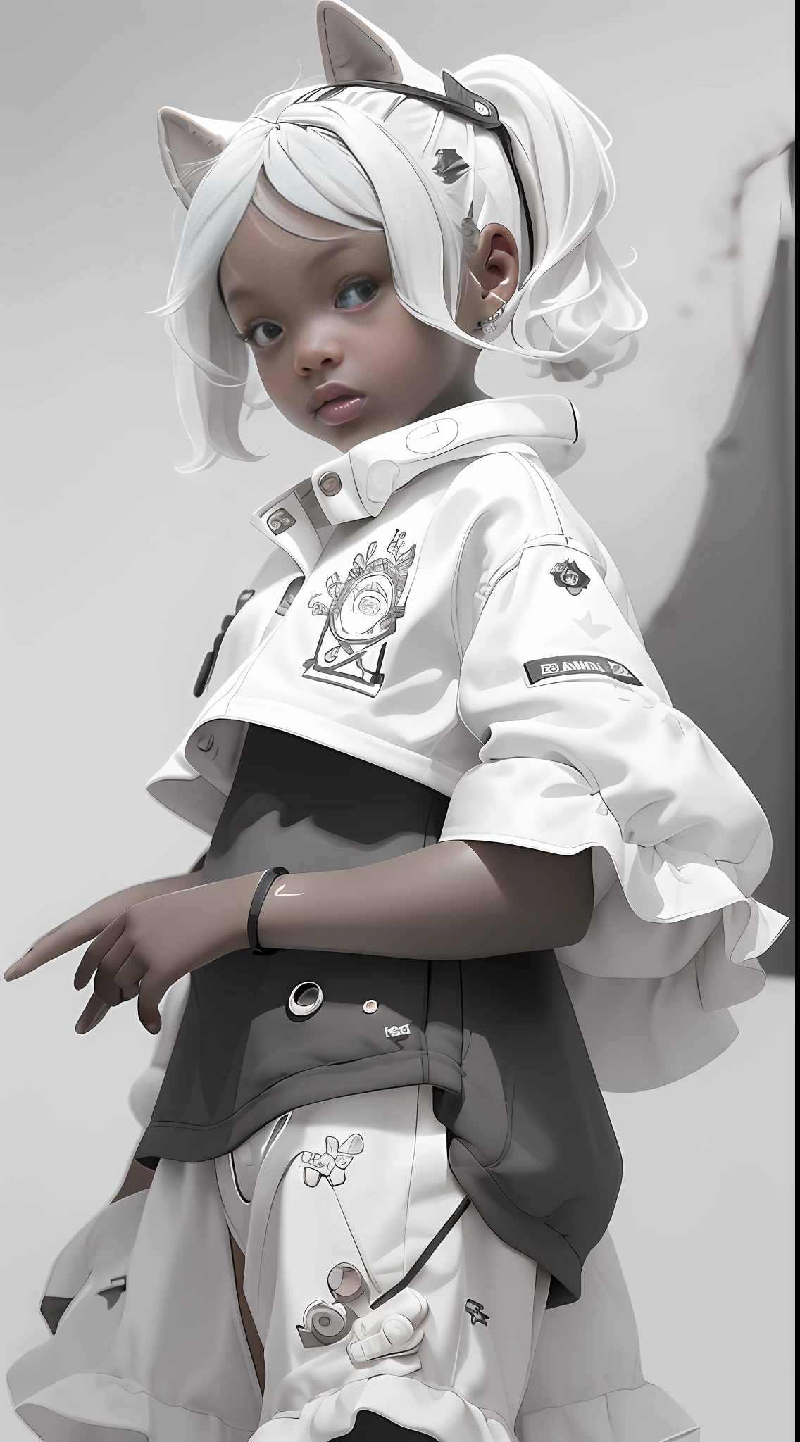 A girl who is underage,Six or seven years hool uniform,Underwear that reveals the color of black and white