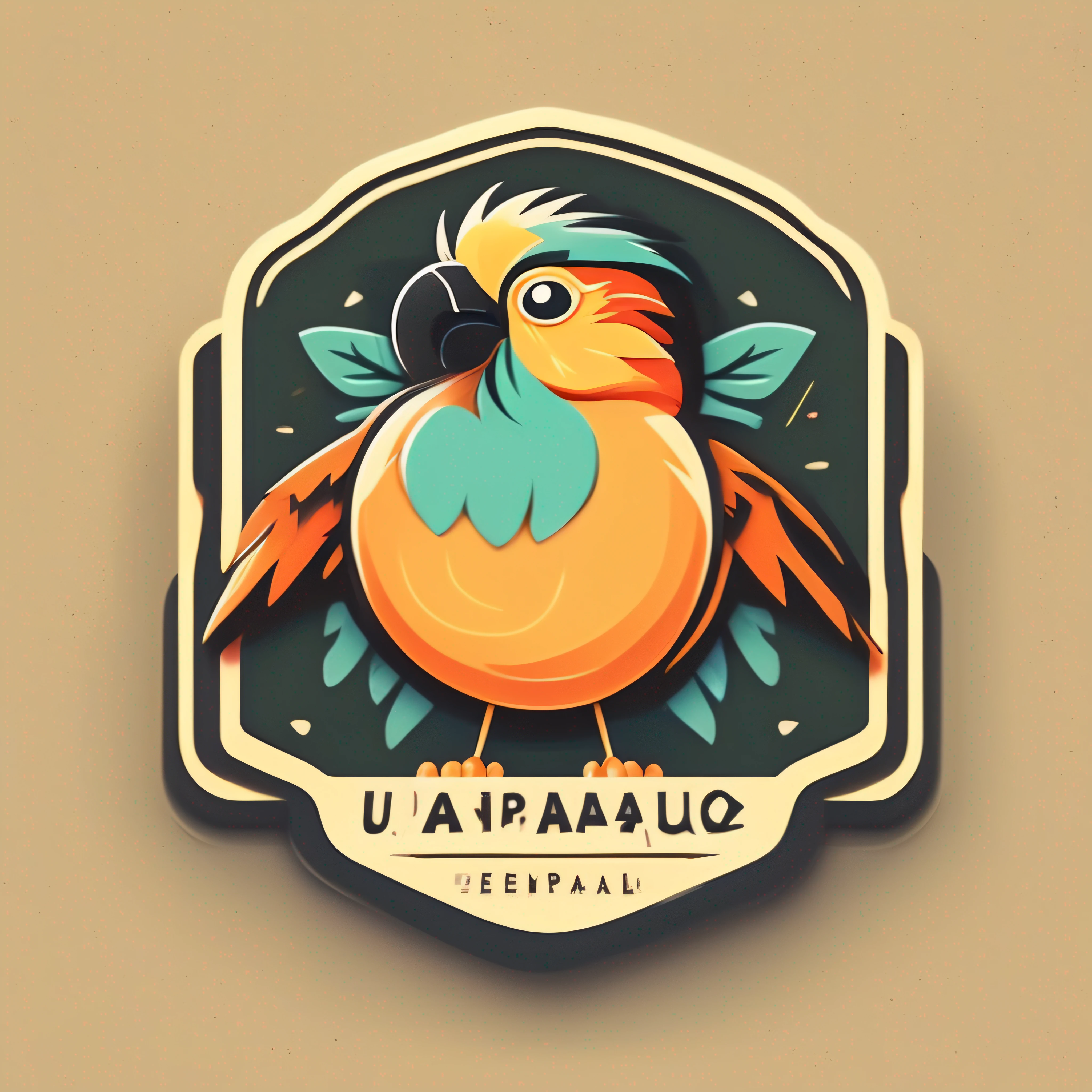 Logo, vetor, design de logotipo, vetor, simples, plano, icon, minimalismo, linhas e contornos bem definidos, Centralizado, Um papagaio, Vintage animation style, artista Max Fleischer