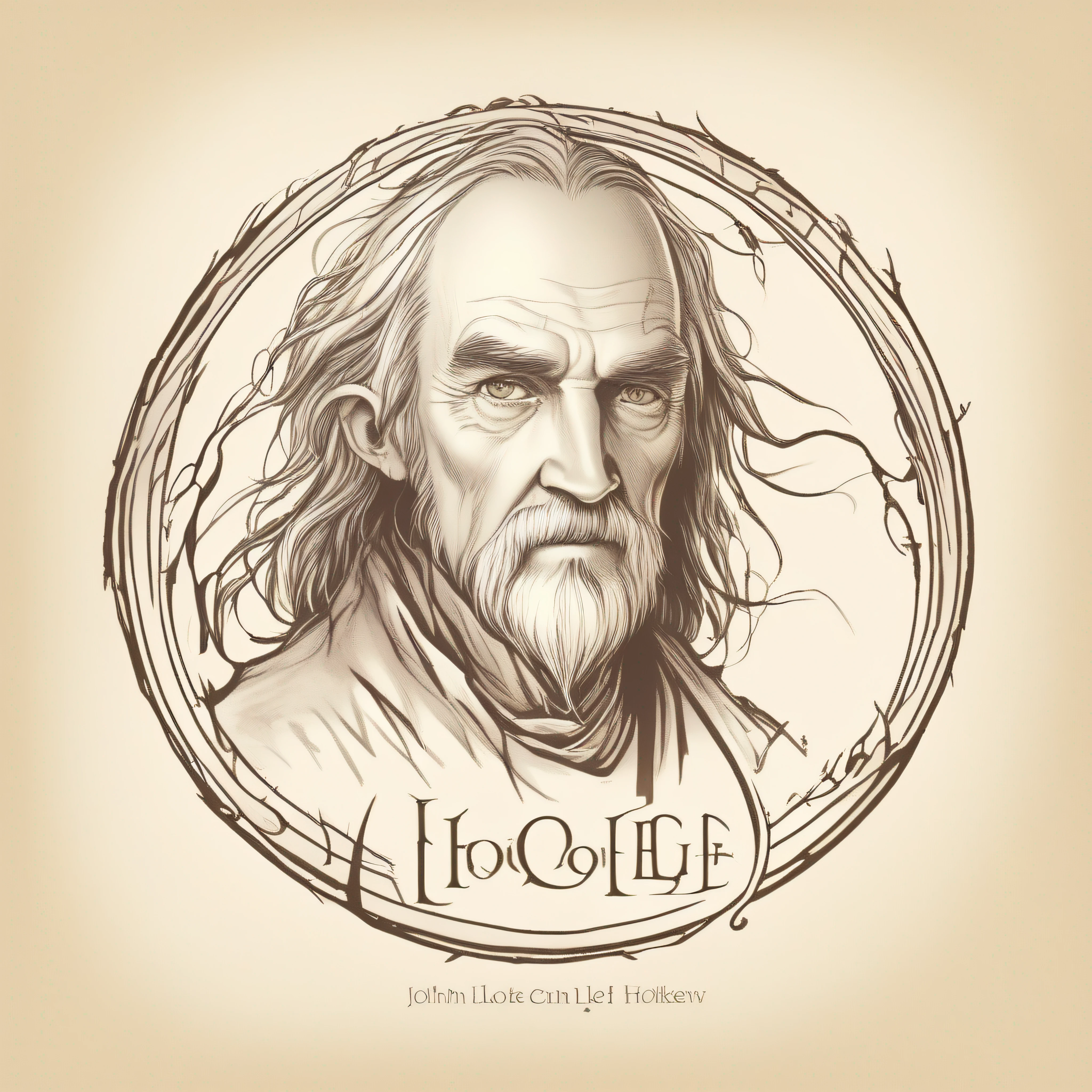 Logo, vector, logo design, vector, simple, flat, icon, minimalismo, centralizado, um Elfo, universo de Tolkien, Artistas John Howe e Alan Lee.