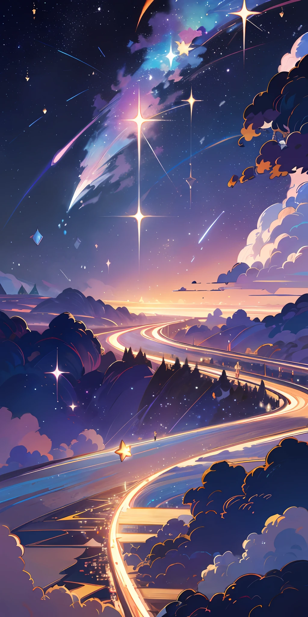 When shooting stars cross the night sky，People made wishes，Just because her light is so dazzling，But the star has also lost its direction，Walk alone in the dark。But she's still flying，Try to fly through this long cold and lonely night，This is her story，It is a meteor's dawn journey