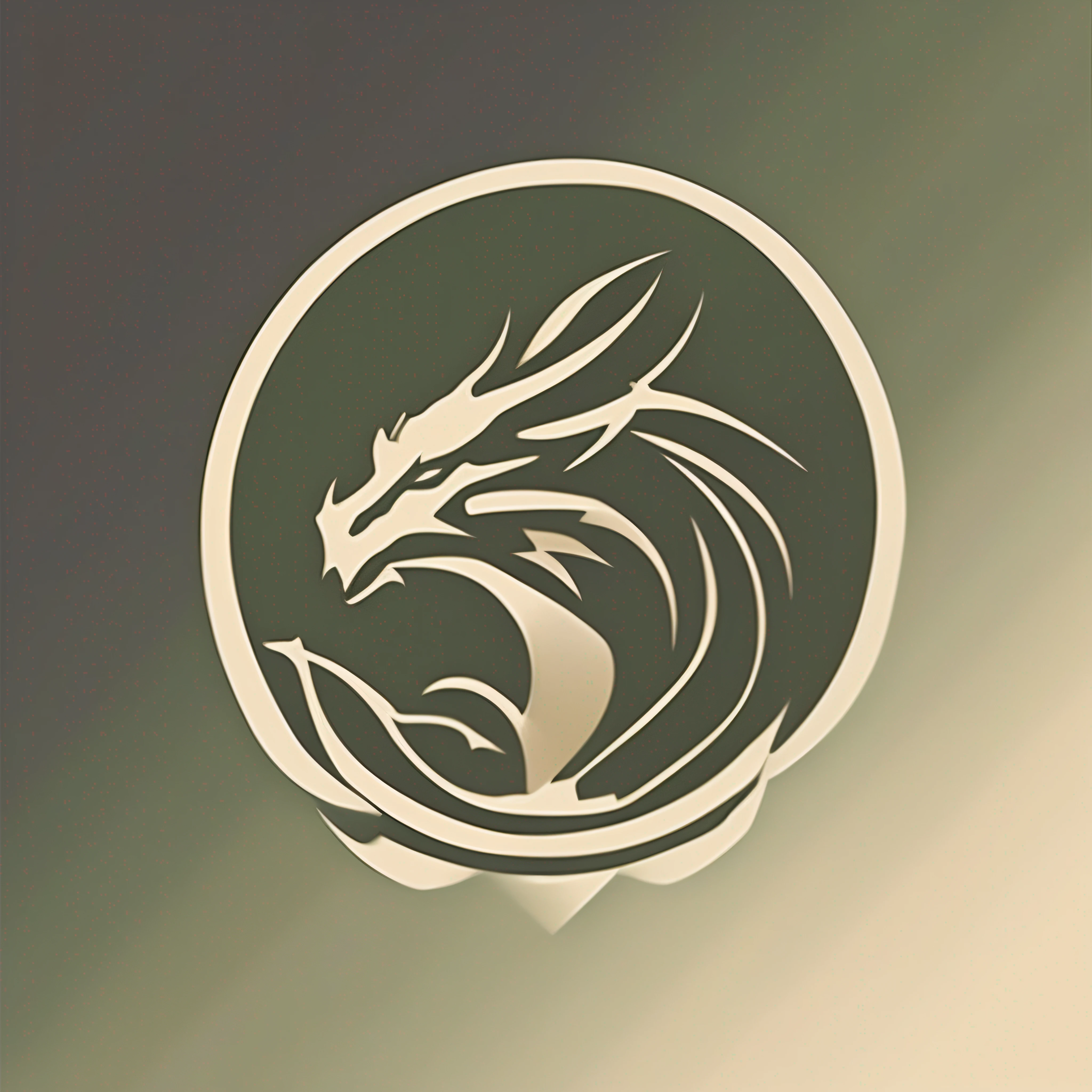 The minimalist logo features a flat icon of a dragon, centralizado em um design vetorizado. Com linhas limpas e simplicidade visual, The icon conveys the powerful and mysterious nature of the creature. A paleta de cores sutil, inspirada em John Howe e Alan Lee, evokes a mythical atmosphere of Tolkien. Um design minimalista, vetorizado e centrado, which reflects elegance and distinction.