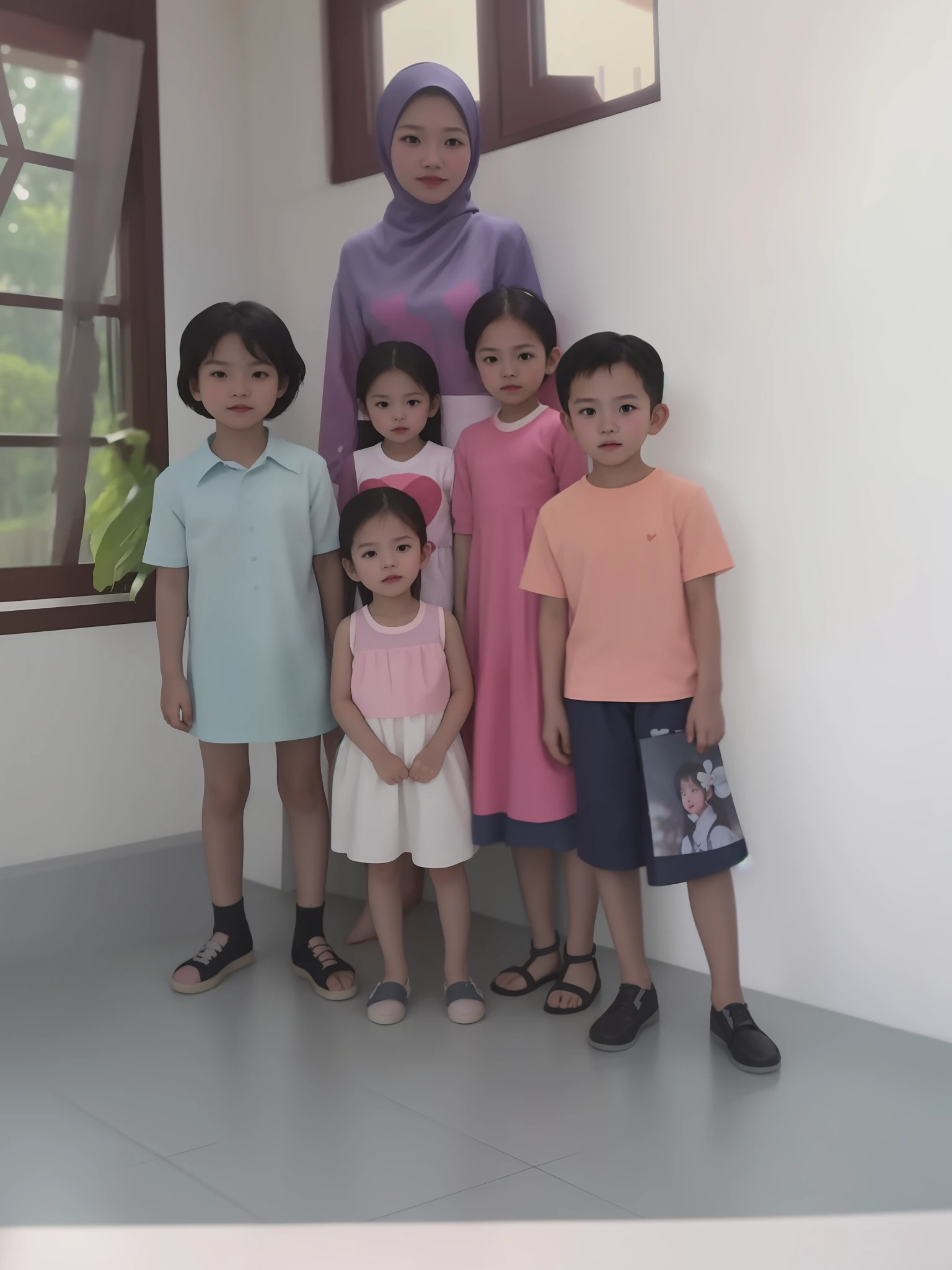 there are a group of children standing in a room together, old picture, photo taken in 2 0 2 0, , childhood memory, four years old, cursed image, old photo, 90s photo, potrait, childhood friend, lost photo, 2 years oldotograph, 2 0 0 0's photo, funny photo, an indonesian family portrait