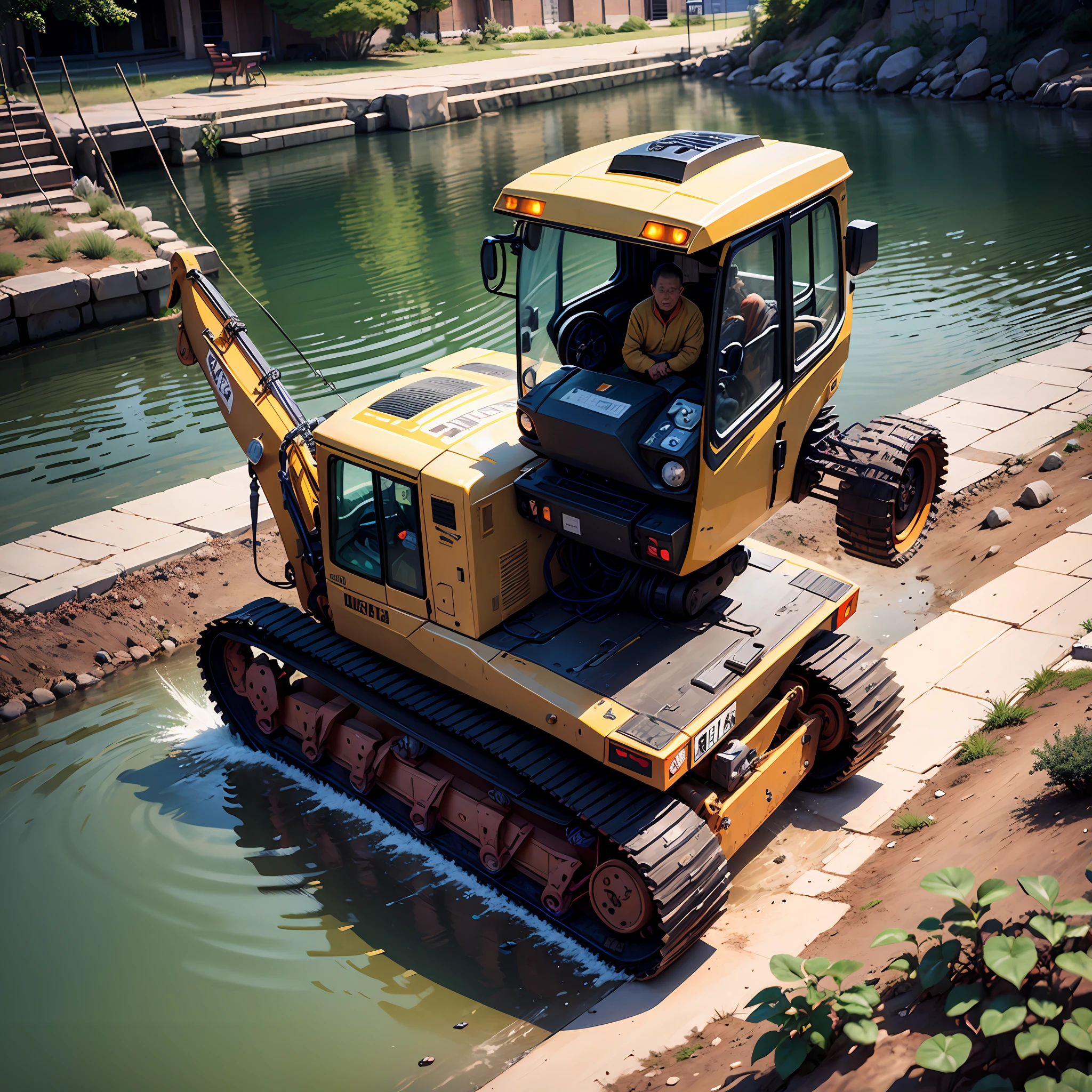 Du fu;Turn on the excavator;water ink --auto