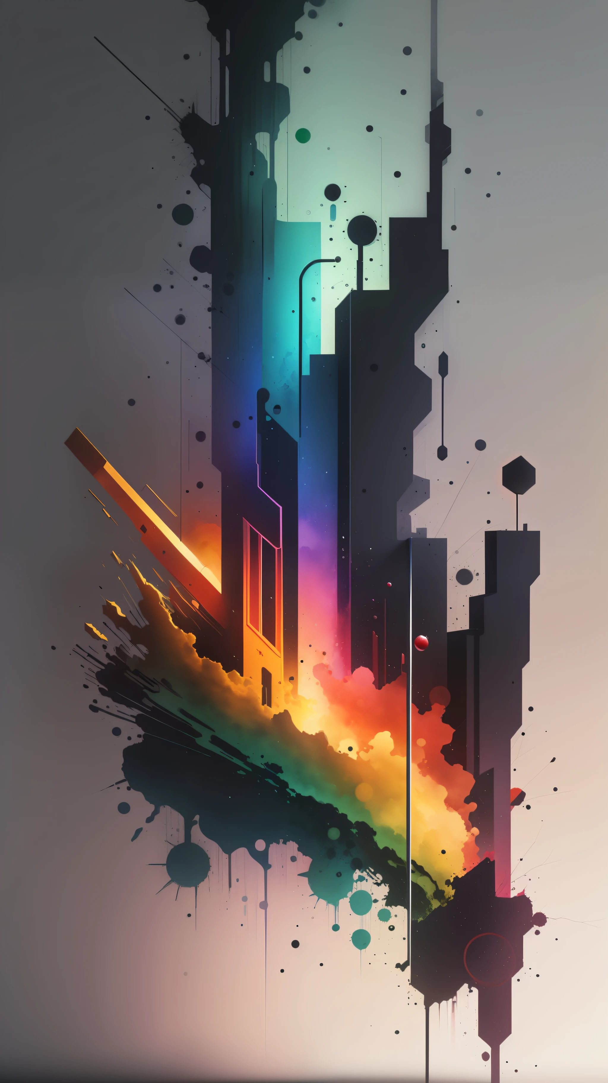 3d watercolor abstract,dark background,high resolution,high quality,colorful,green,red,blue