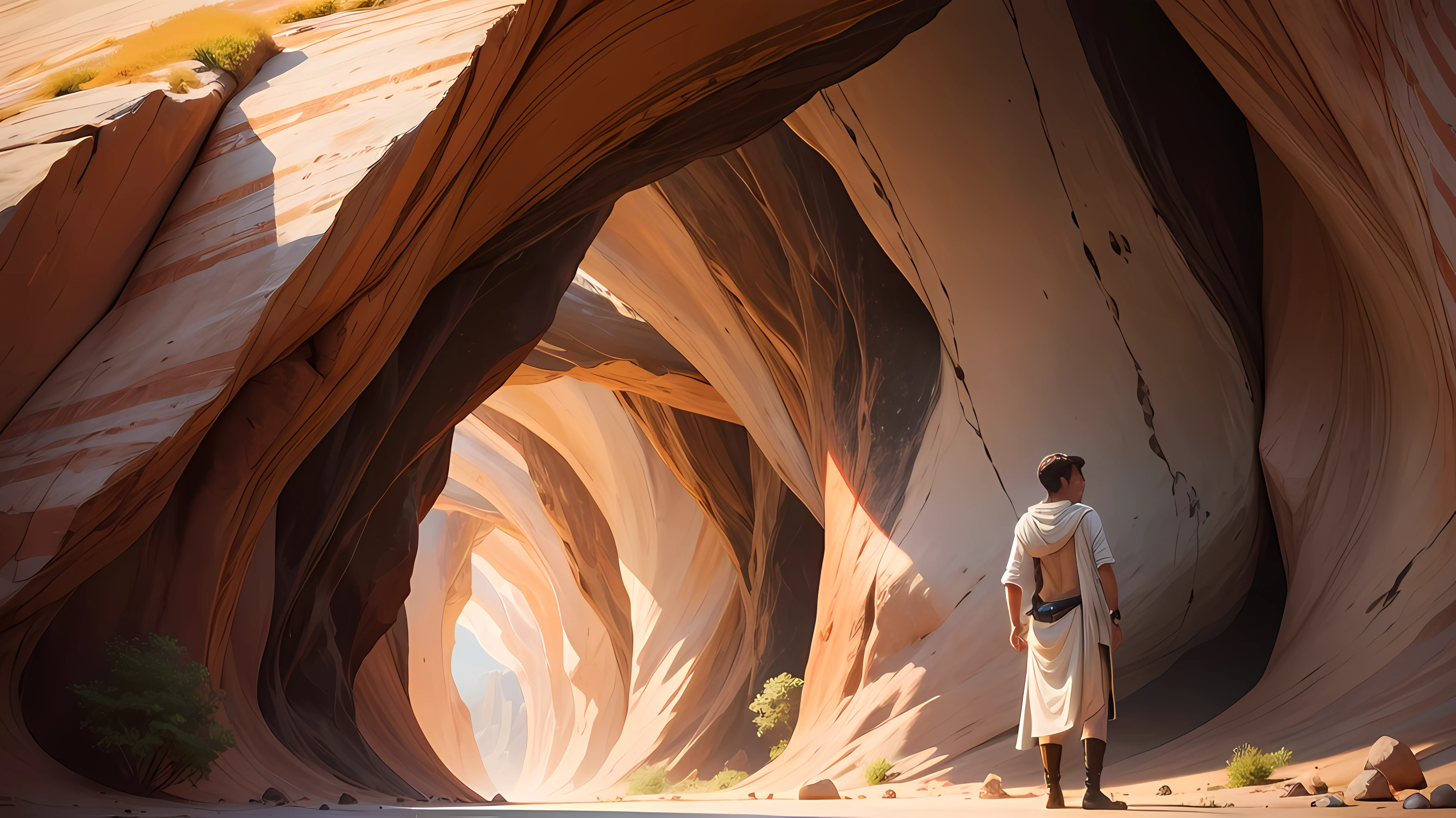 (best quality, masterpiece, Sister pink wedding dress+1.2, The male protagonist is indifferent+1.1, The desert is like fire+1.2, Canoe bridge+1.2, clock+1.1, Cheap bread+1.1, blood vess+1.1),Strong emotions are in trouble, His determination to guard his sister's walk was like a single-log bridge in the desert that could not be seen, Maybe there are no people to protect them,But with his indestructible heart,It's only five minutes to map it out of the lens of time