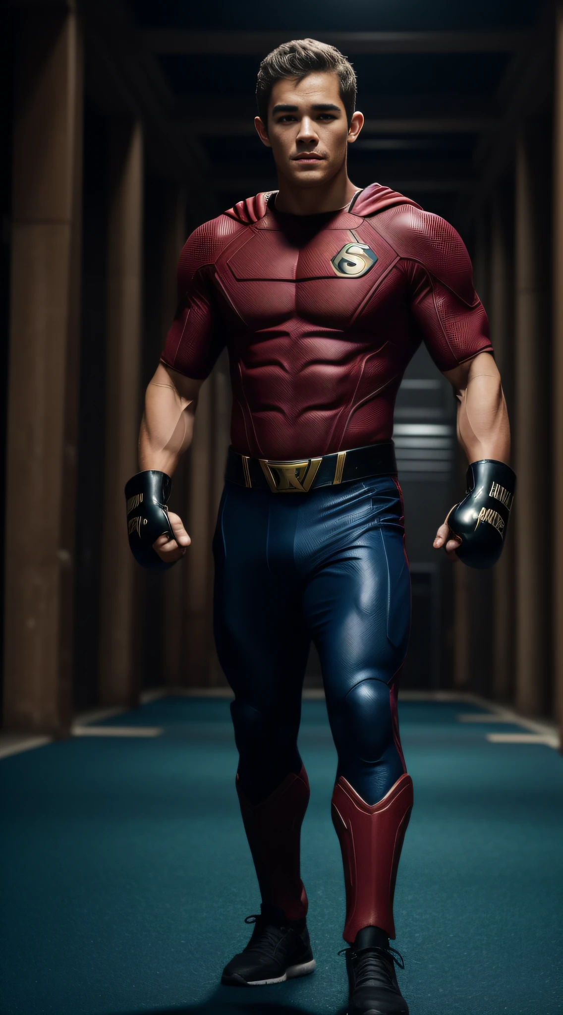 Brenton Thwaites, no papel de Robin, assume uma pose ousada e destemida, pronto para o combate. His determined expression and athletic posture reflect his confidence and skill as a fighter. With the characteristic costume of the hero, ele transmite uma mistura de coragem e agilidade, preparado para enfrentar qualquer desafio que surja em seu caminho. His presence inspires the feeling that no obstacle is too great to overcome, showing that he is a true protector of justice.
, Hard disk, retina, master part, ccurate, anatomicamente correto, pele texturizada, super detalhe, detalhes altos, alta qualidade, Concedido, best quality, alto, 1080P, disco Rigid, 4k, 16k, 8k