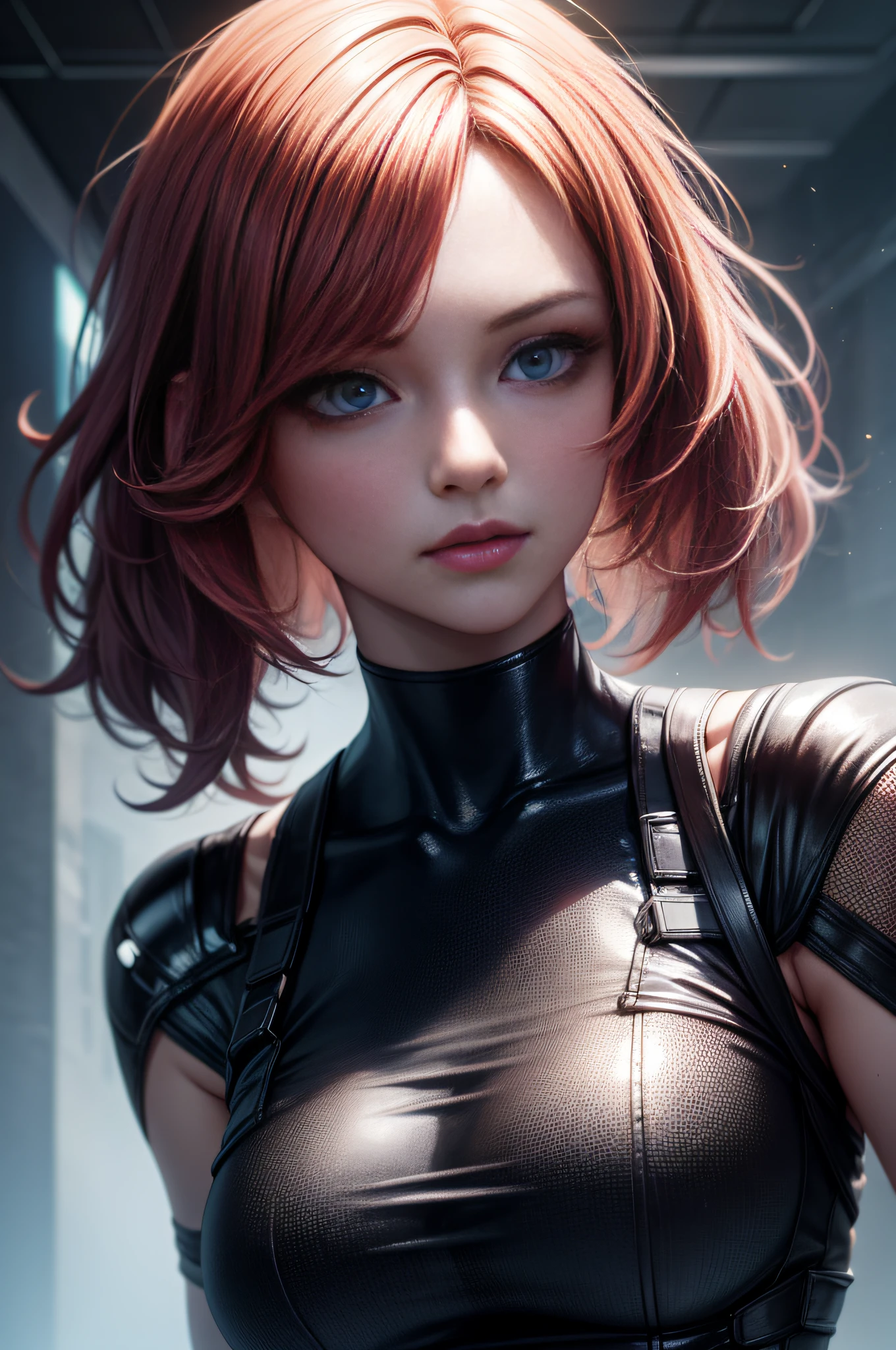 one very beautiful woman, cyberpunk style, gradient hair, expressive hair, shiny hair, UHD, retina, masterpiece, ccurate, anatomically correct, textured skin, super detail, high details, high quality, award winning, best quality, highres, 1080P, HD, 4K, 8k, 16k