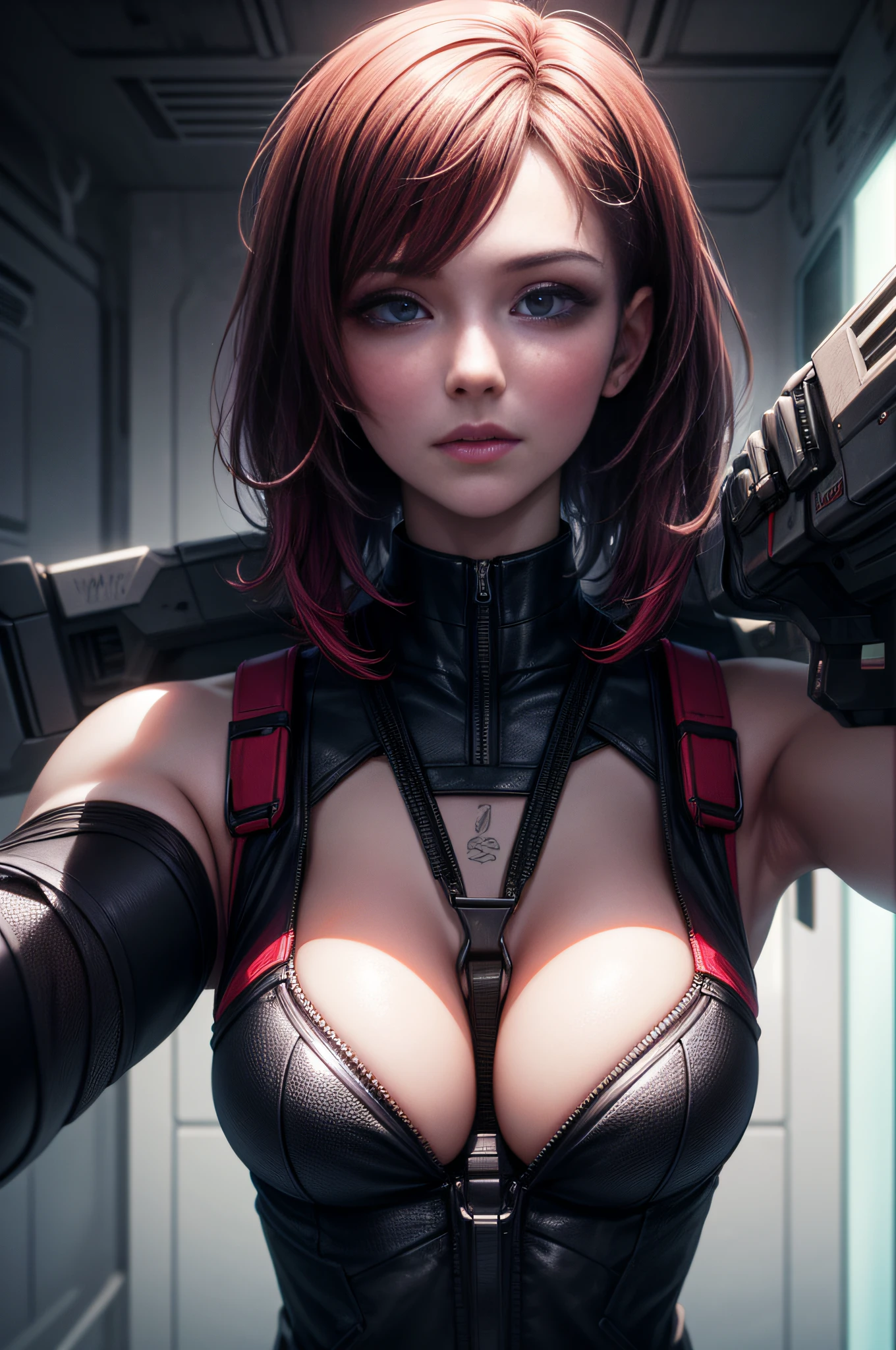 one very beautiful woman, cyberpunk style, gradient hair, expressive hair, shiny hair, UHD, retina, masterpiece, ccurate, anatomically correct, textured skin, super detail, high details, high quality, award winning, best quality, highres, 1080P, HD, 4K, 8k, 16k