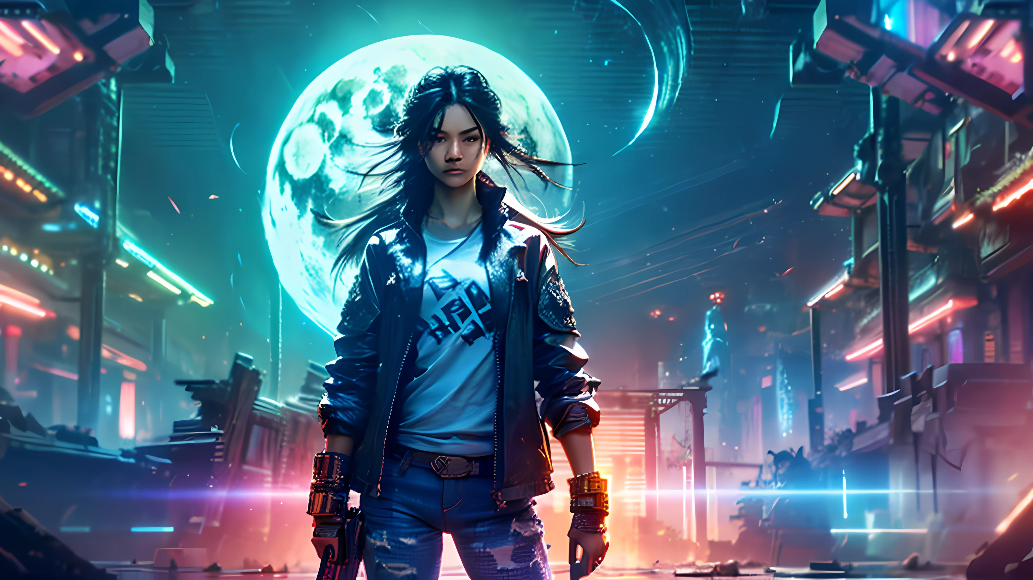 (Reckless human decision-making)Banished to the moon，(Struggling to survive)Return to Earth，(Neon Darkness - Wanderer)-(The Prophet's Eye)+(Realistic CG:1.3)+(Red light illuminates)-(Snowflakes flying)+(Depth scenes are standard)+(Blurry smoke:0.9)+(deserted：0.8)-(sixth sense).