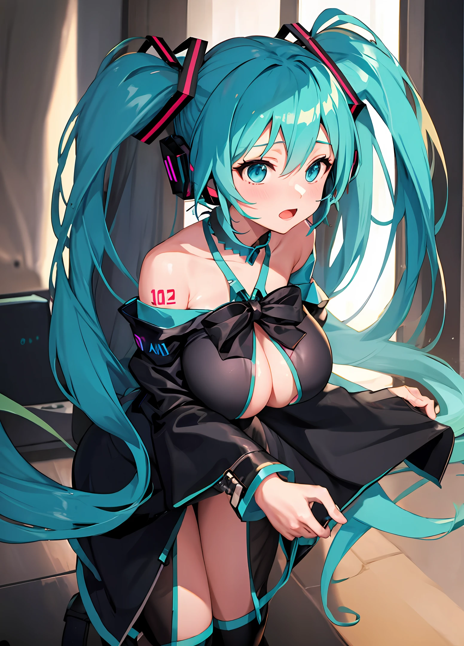 Big breasts Hatsune Miku,animesque,lovly