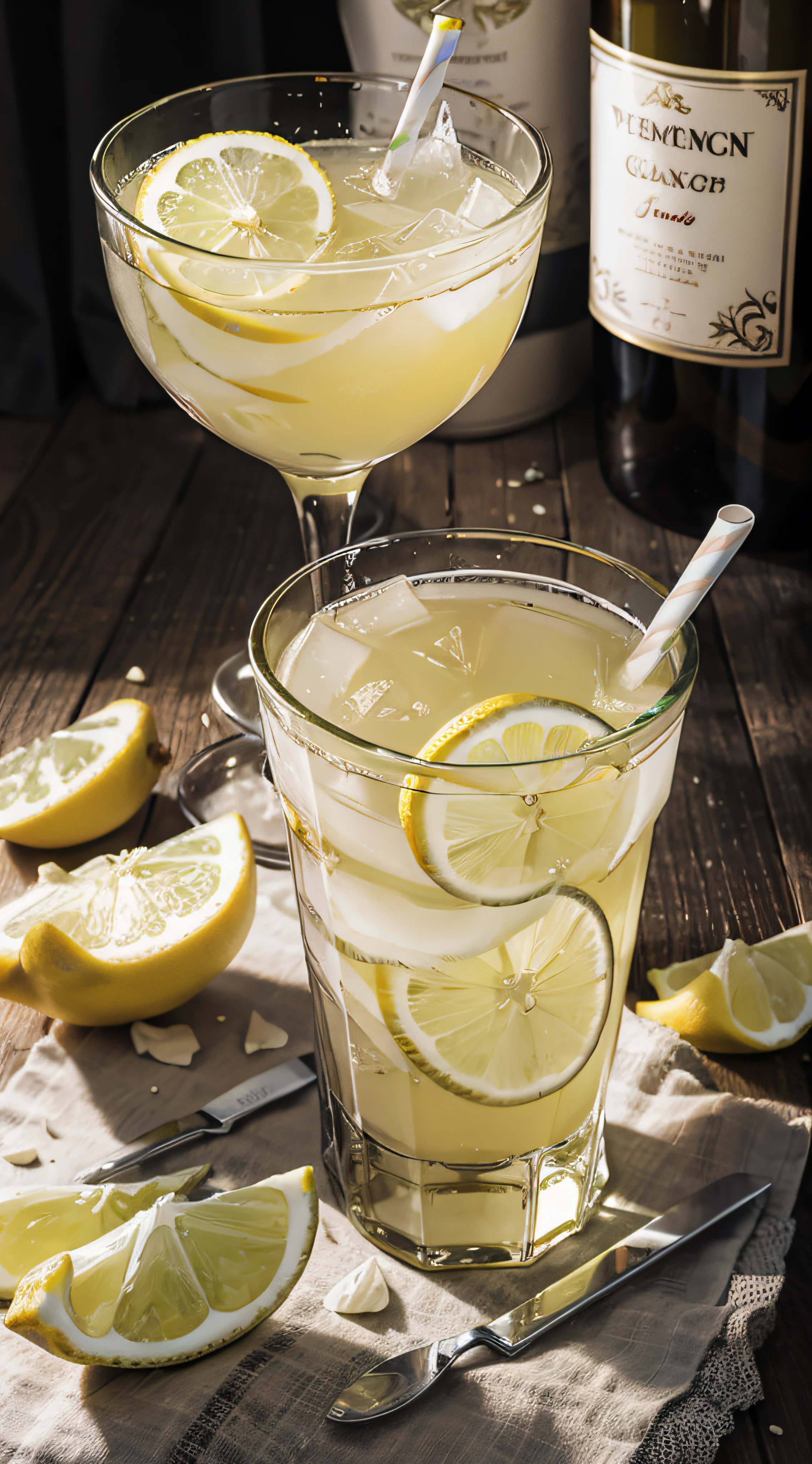 Glass showcase,lemon juice,lemons