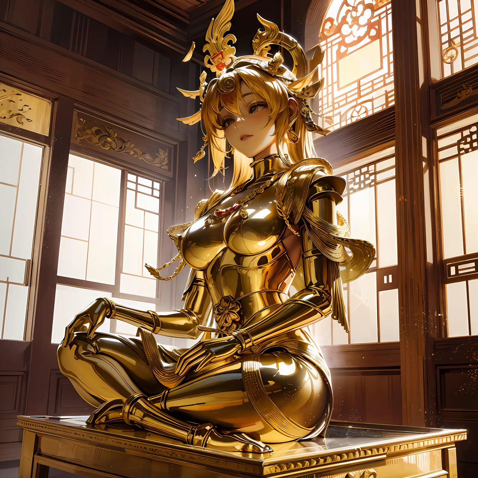 there is a statue of a golden Snake on top of a building, the buddha, taken with sony alpha 9, taken with sony a7r camera, a statue, photo taken with sony a7r, buddha, photo taken with sony a7r camera, taken with sigma 2 0 mm f 1. 4, beautiful image, thai temple, statue, dark milky way at the background, Stuning, Surrealism, cinematic lighting, god rays, backlighting, textured skin, super detail --auto