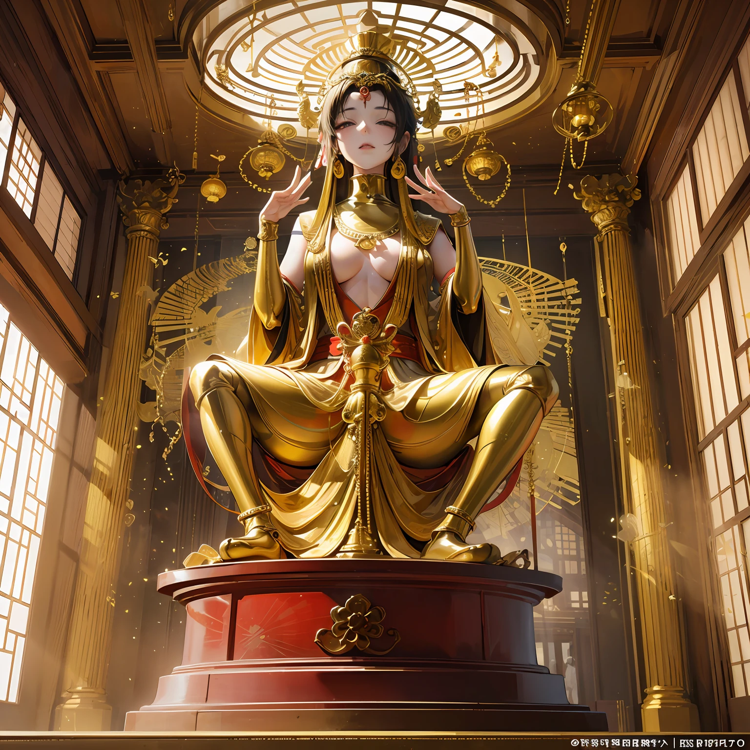 there is a statue of a golden Snake on top of a building, the buddha, taken with sony alpha 9, taken with sony a7r camera, a statue, photo taken with sony a7r, buddha, photo taken with sony a7r camera, taken with sigma 2 0 mm f 1. 4, beautiful image, thai temple, statue, dark milky way at the background, Stuning, Surrealism, cinematic lighting, god rays, backlighting, textured skin, super detail --auto