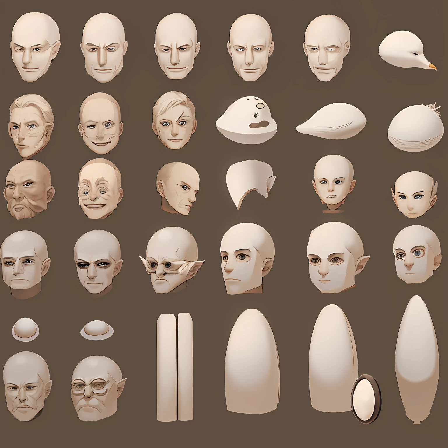 Left tear nevi,Goose egg face,No earlobes,tall nose bridge,Wolf tail hair,Height 175
