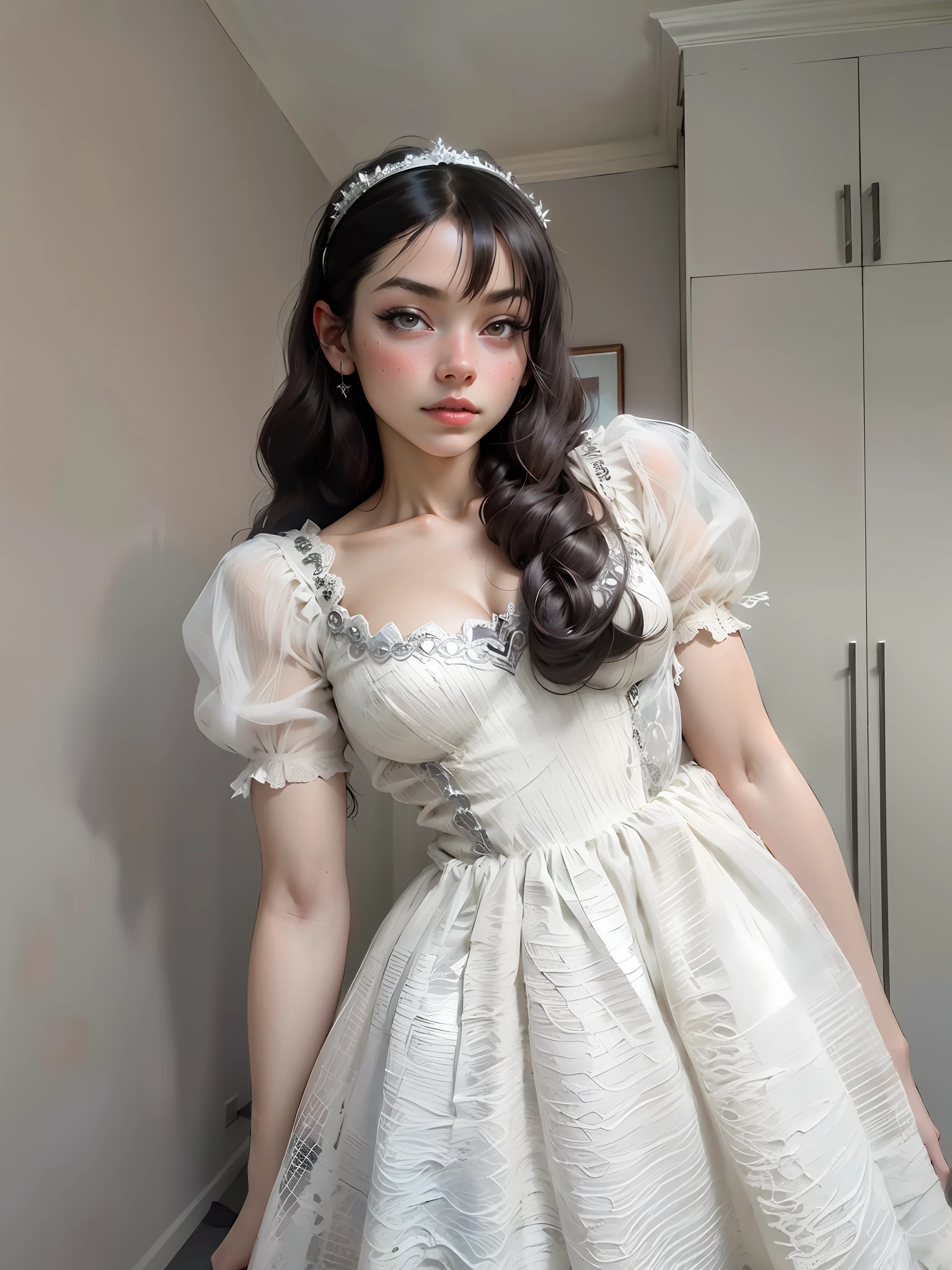 Beautiful woman detailed defined body using spider man cosplay, small breasts