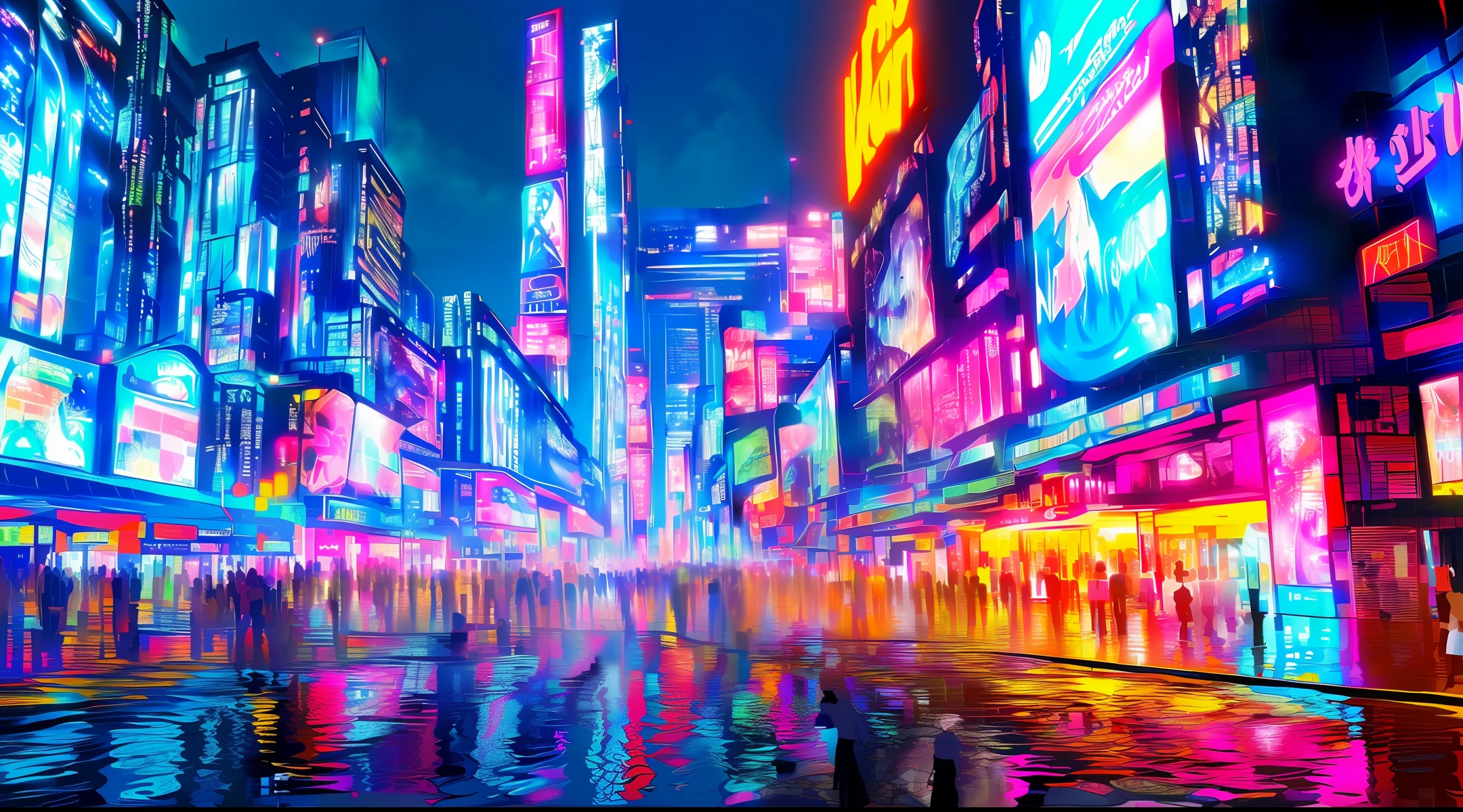 In the future, the intersection has a lot of people flow and is prosperous