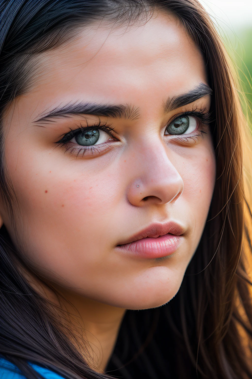 RAW Photography, Photorealistic, 4K/8K vivid photos of women in nature, ((Close-up photos of faces)), (Black eyes), Ultra detail, Details, Dramatic light, Beautiful eyes of detail, Detailed skin, Depth of field, Raw Photos, Full Resolution, High Definition Skin, Detail, Sharp Focus, High Resolution, High Quality Photos,