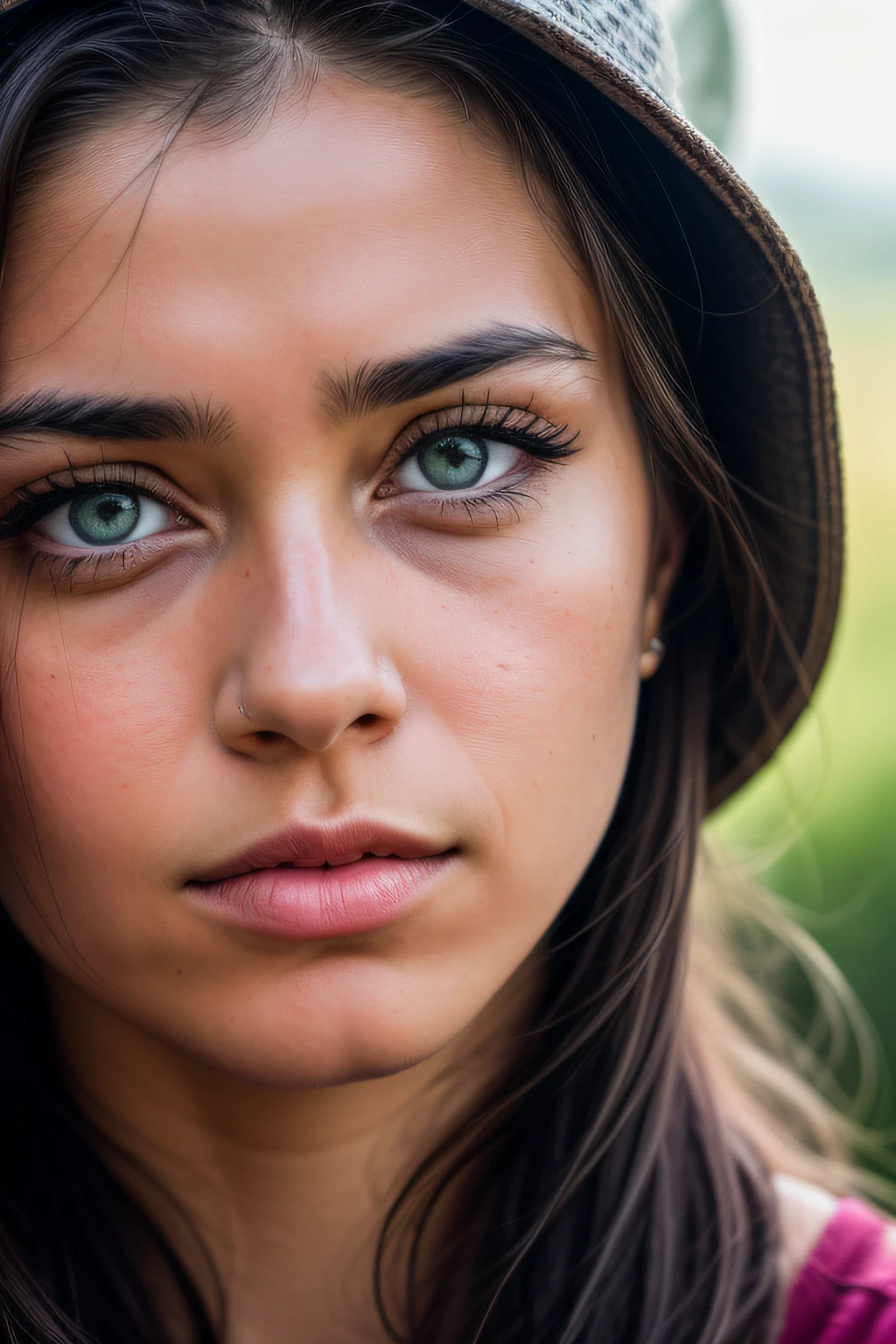 RAW Photography, Photorealistic, 4K/8K vivid photos of women in nature, ((Close-up photos of faces)), (Black eyes), Ultra detail, Details, Dramatic light, Beautiful eyes of detail, Detailed skin, Depth of field, Raw Photos, Full Resolution, High Definition Skin, Detail, Sharp Focus, High Resolution, High Quality Photos,