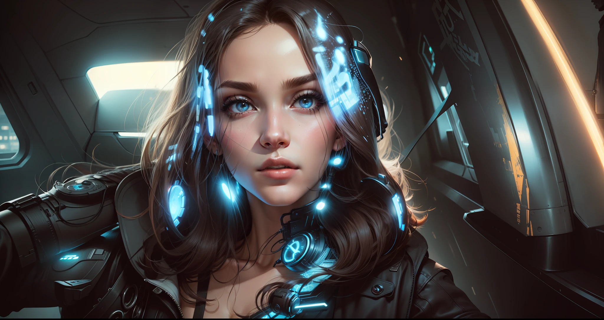 Change background cyberpunk handsome girl, realistic face, 8k, ultra realistic,